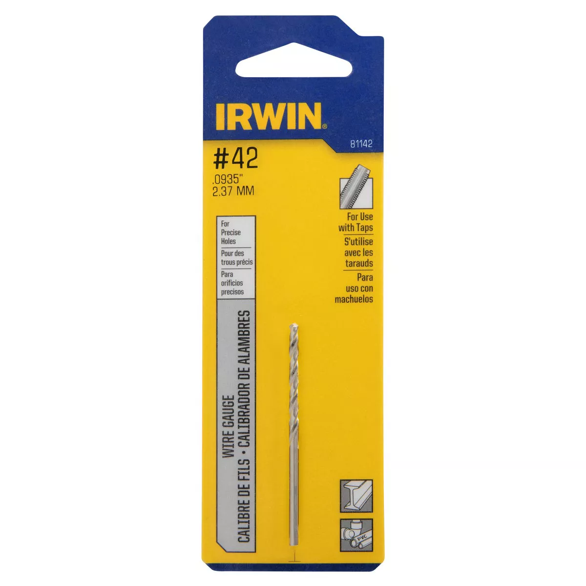 Irwin #42 Bright High Speed Steel Wire Gauge Drill Bit