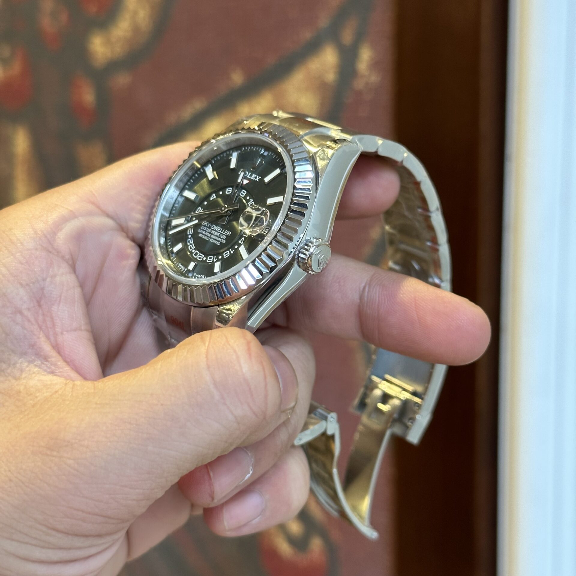 Rolex Sky Dweller 326935 Replica Watch Green Dial Noob Factory 42mm - Top club