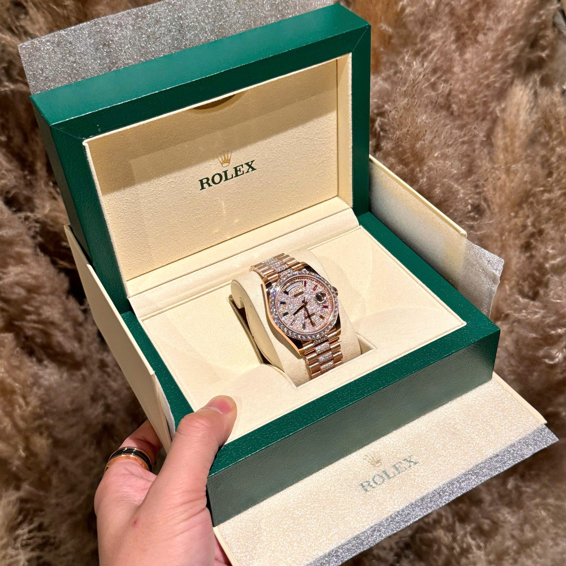Rolex Day-Date Replica Watches Custom Moissanite Diamonds And Gold Wrapped 40mm - Top club