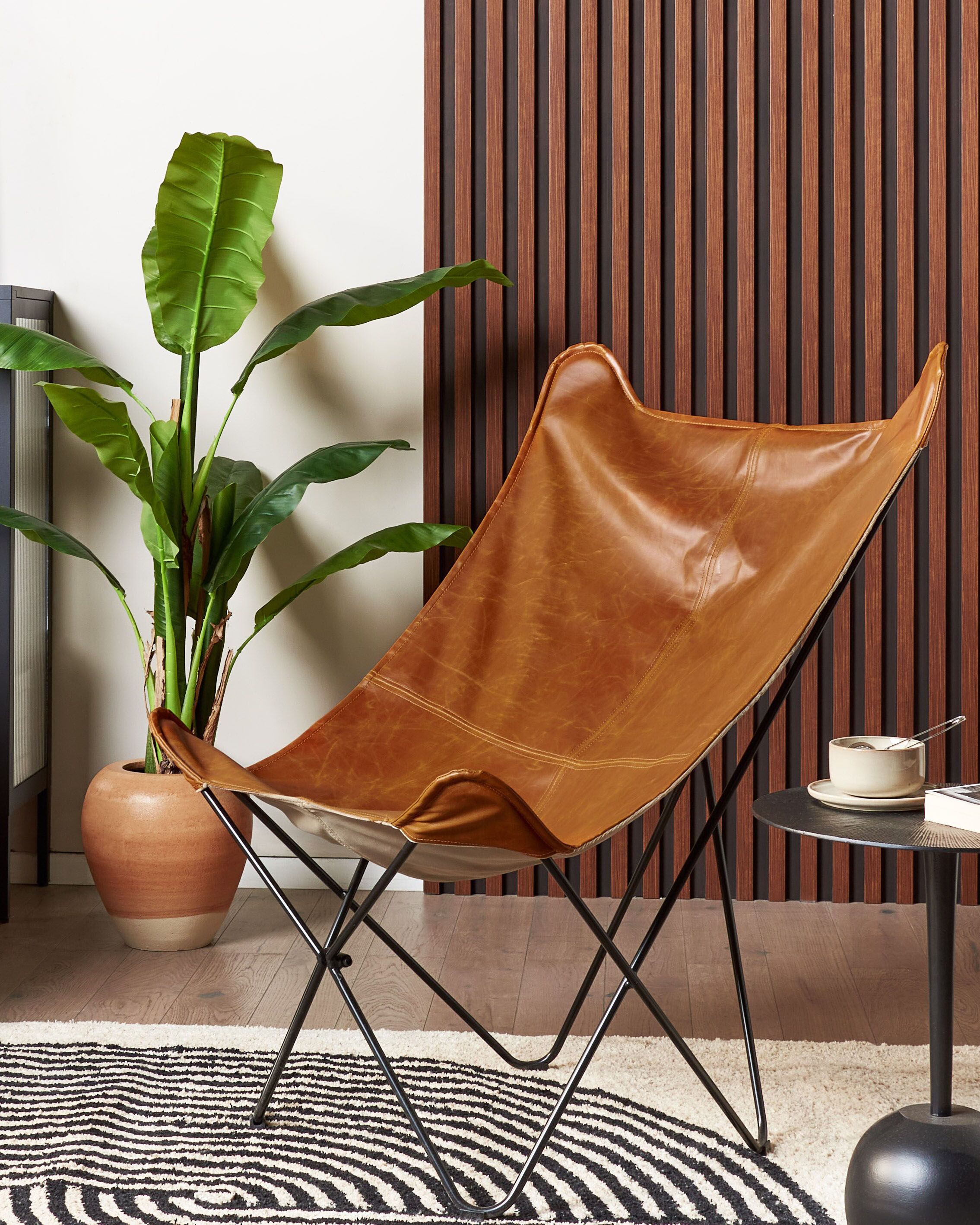 Armchair NYBRO Faux Leather Golden Brown