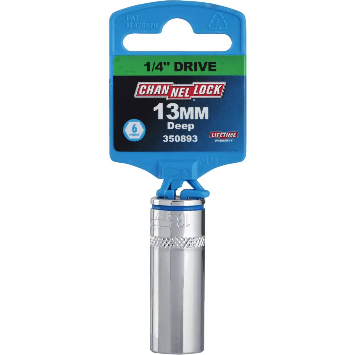 Channellock 1/4 In. Drive 13 mm 6-Point Deep Metric Socket