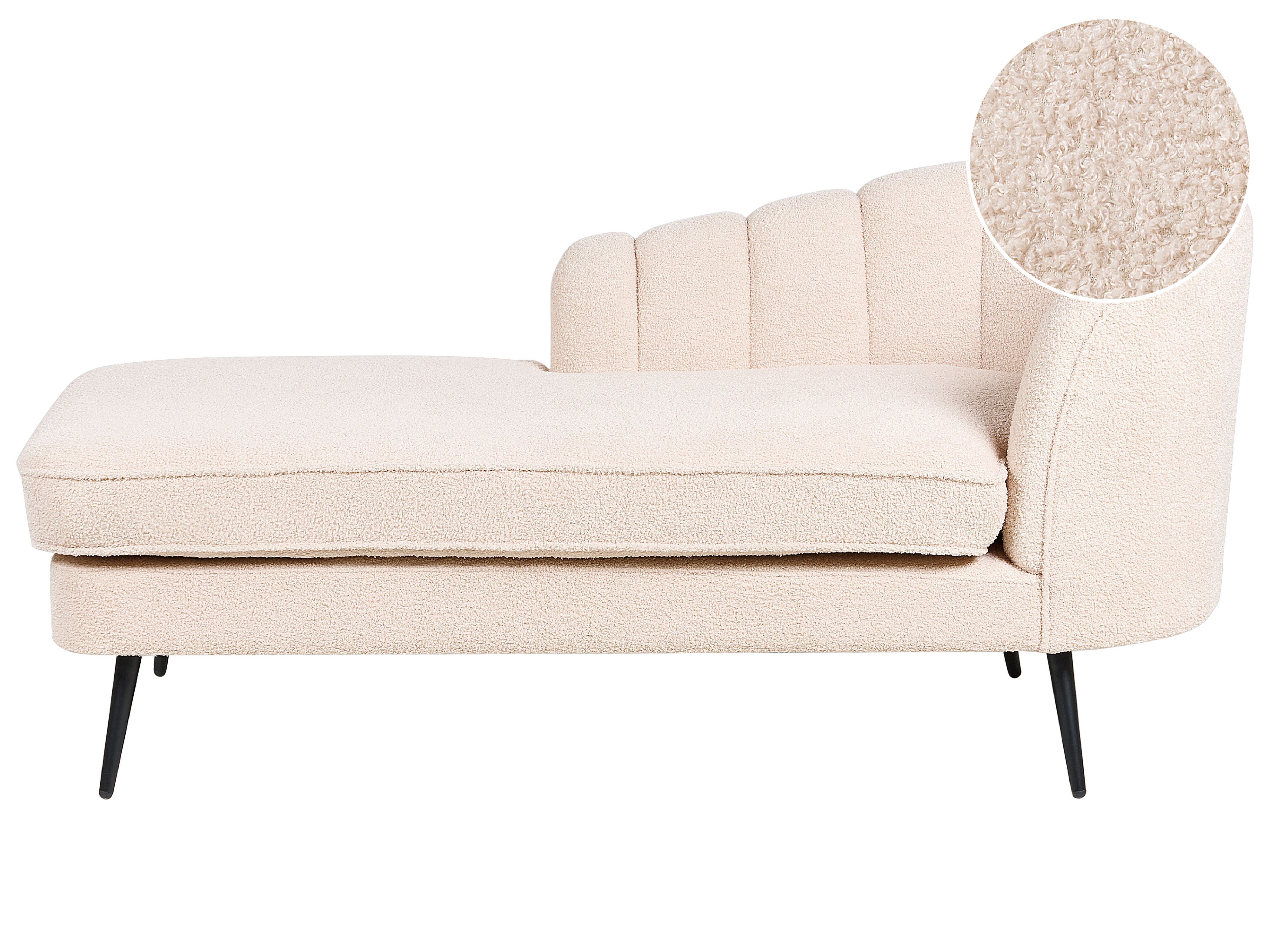 Right-Hand Chaise Lounge ALLIER Boucle Light Beige