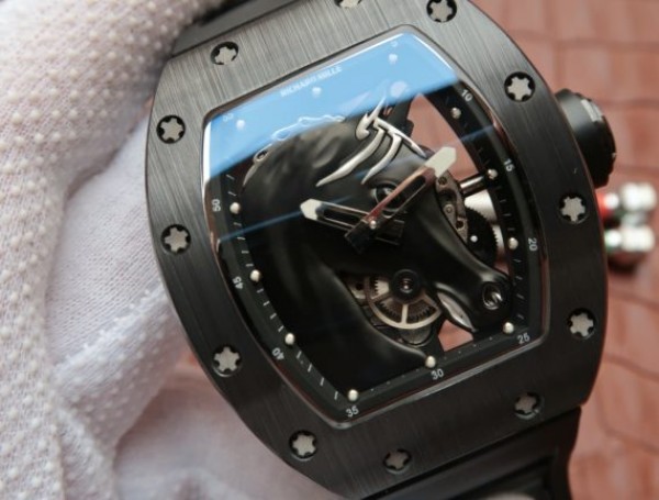 Replica Richard Mille RM52-02 Horse Unique Piece Real Ceramic Black Rubber Strap MIYOTA8215 - Top club