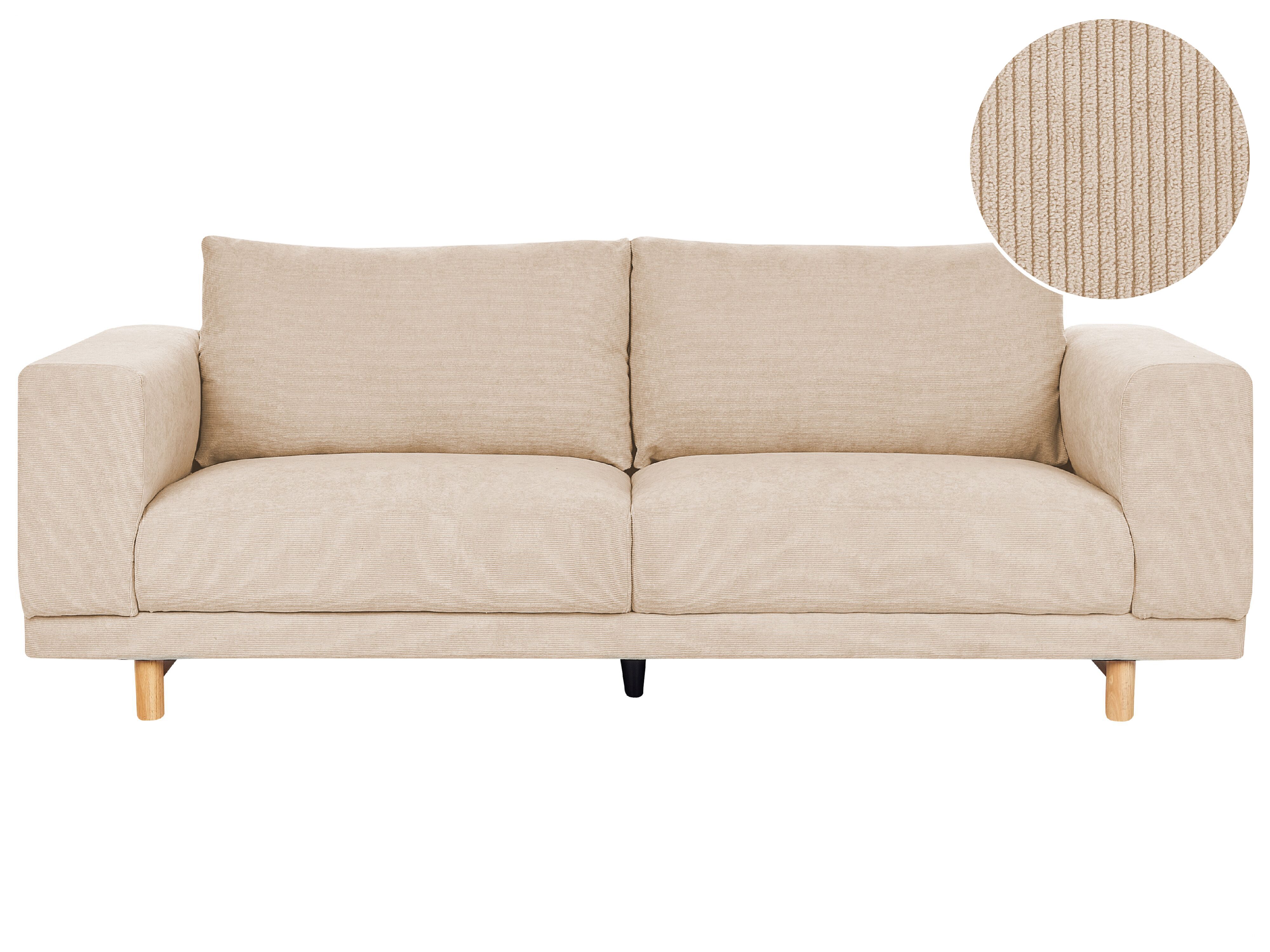 Sofa 3 Seater NIVALA Corduroy Beige