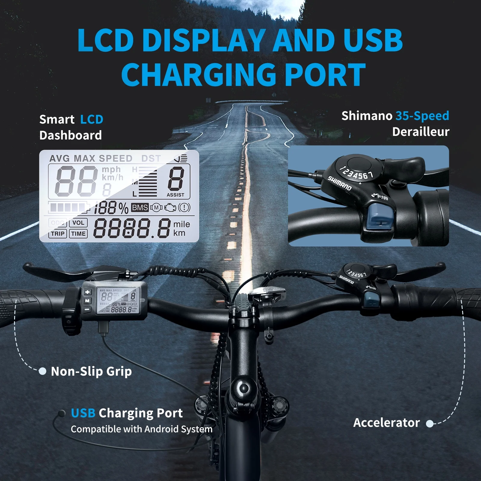 Hipatoo 26" Electric Bike 500W 20MPH E-bike, 36V 10.4Ah Battery, Ebike for Adults, E Bike UL2849 - Image 4