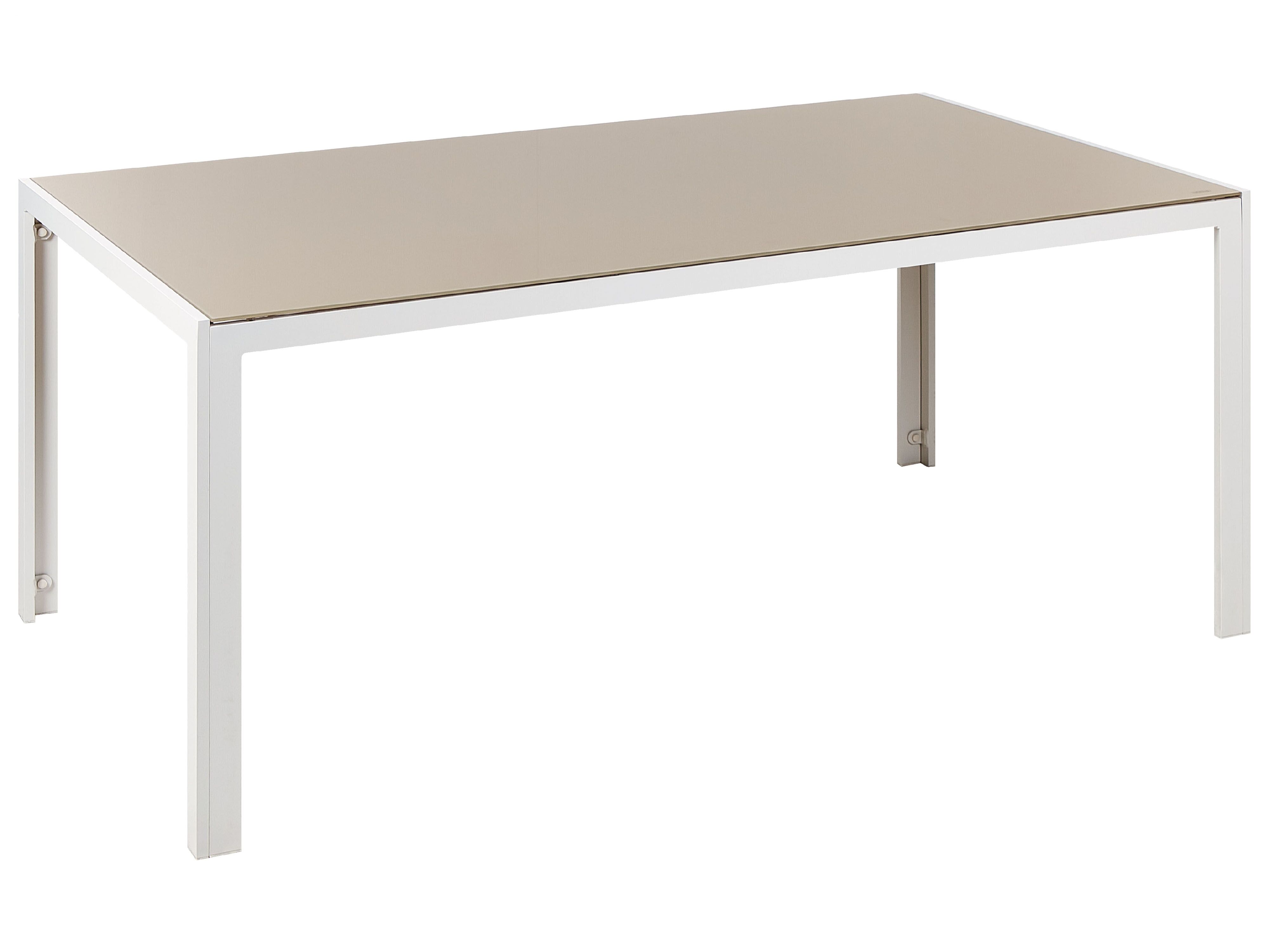 Garden Dining Table CATANIA 160 cm 91 cm Glass Beige