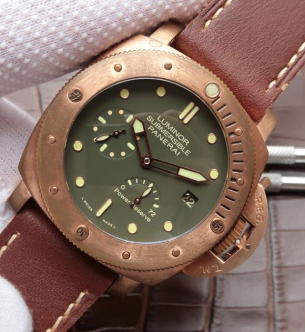 Replica Panerai XF PAM507 Bronzo Luminor Submersible Leather Strap A23J - Elite Watch Atelier