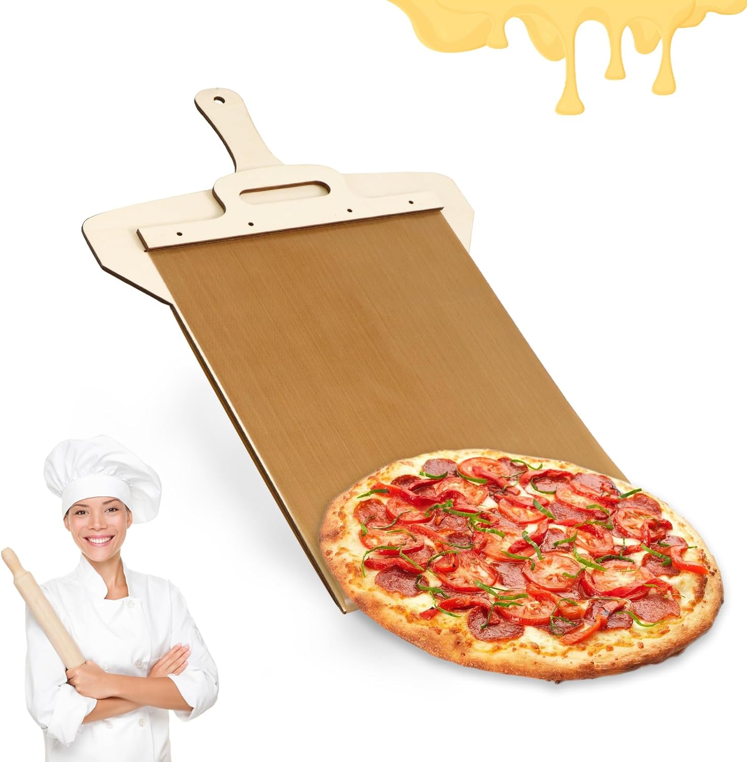 New Design Non-Stick Plastic Pizza Turning Peel Shovel Sliding Pizza Peel for Baking Tool Sliding Pizza Board