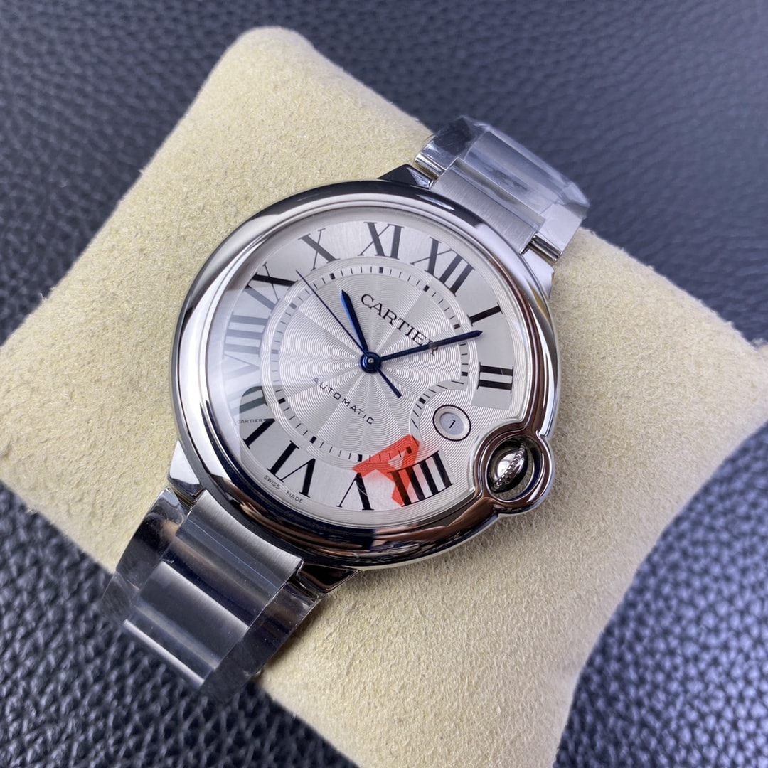 Cartier Ballon Bleu de Fake Cartier Watch 42mm Silver Dial Stainless Steel WSBB0049(1:1 replica) - Top club