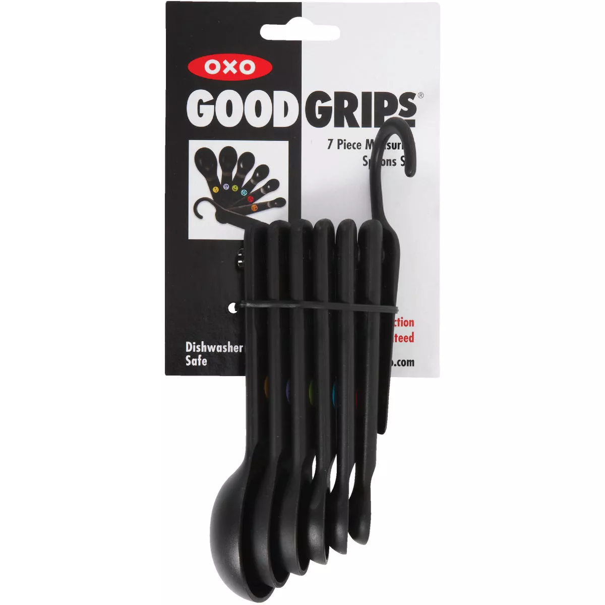 OXO Good Grips International Black Plastic Measuring Spoons (7-Piece)