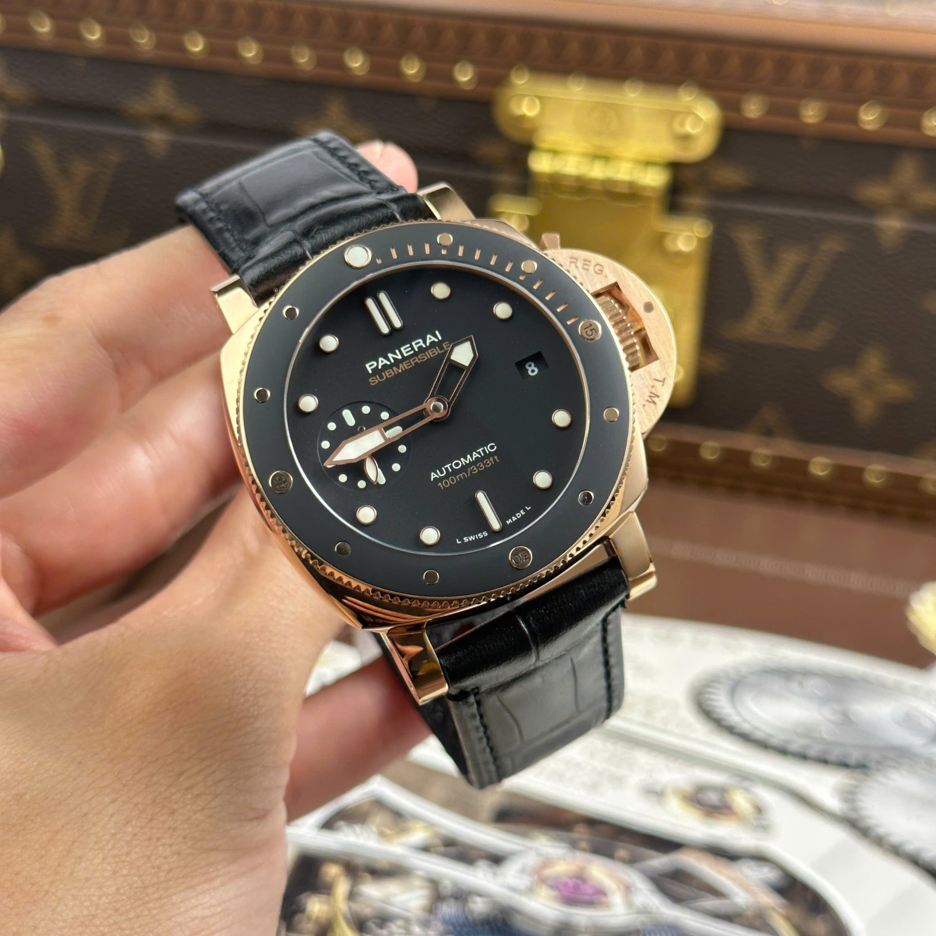 Panerai Submersible PAM974 Best Copies Watches Black Dial Automatic Movement VS Factory 42mm - Top club