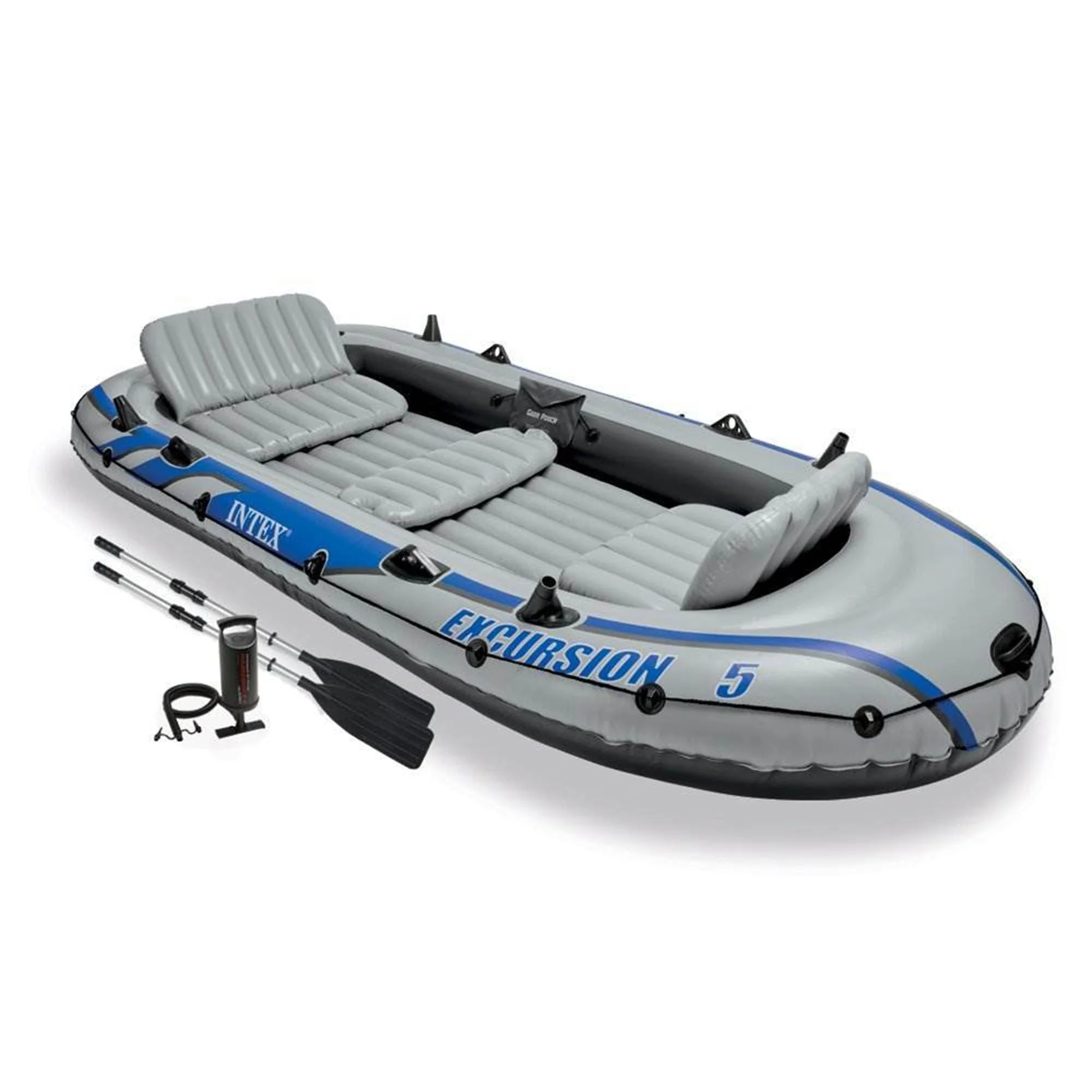 Intex Excursion 5 Person Inflatable Fishing Boat with Composite Motor Mount - Image 2