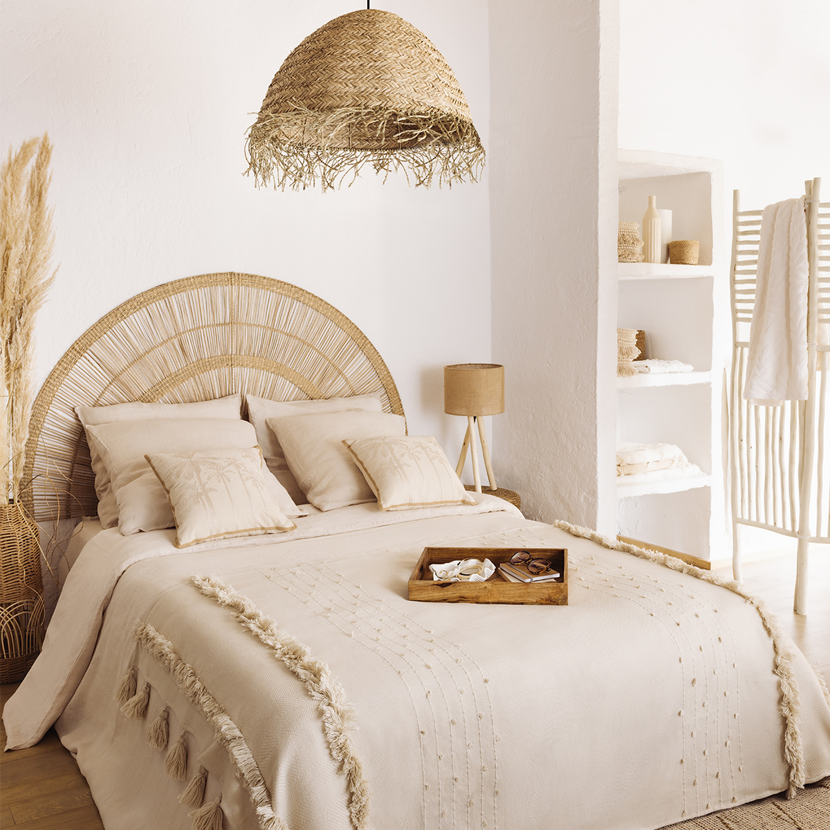 Soliflore "Sea view" Beige, H.30 cm