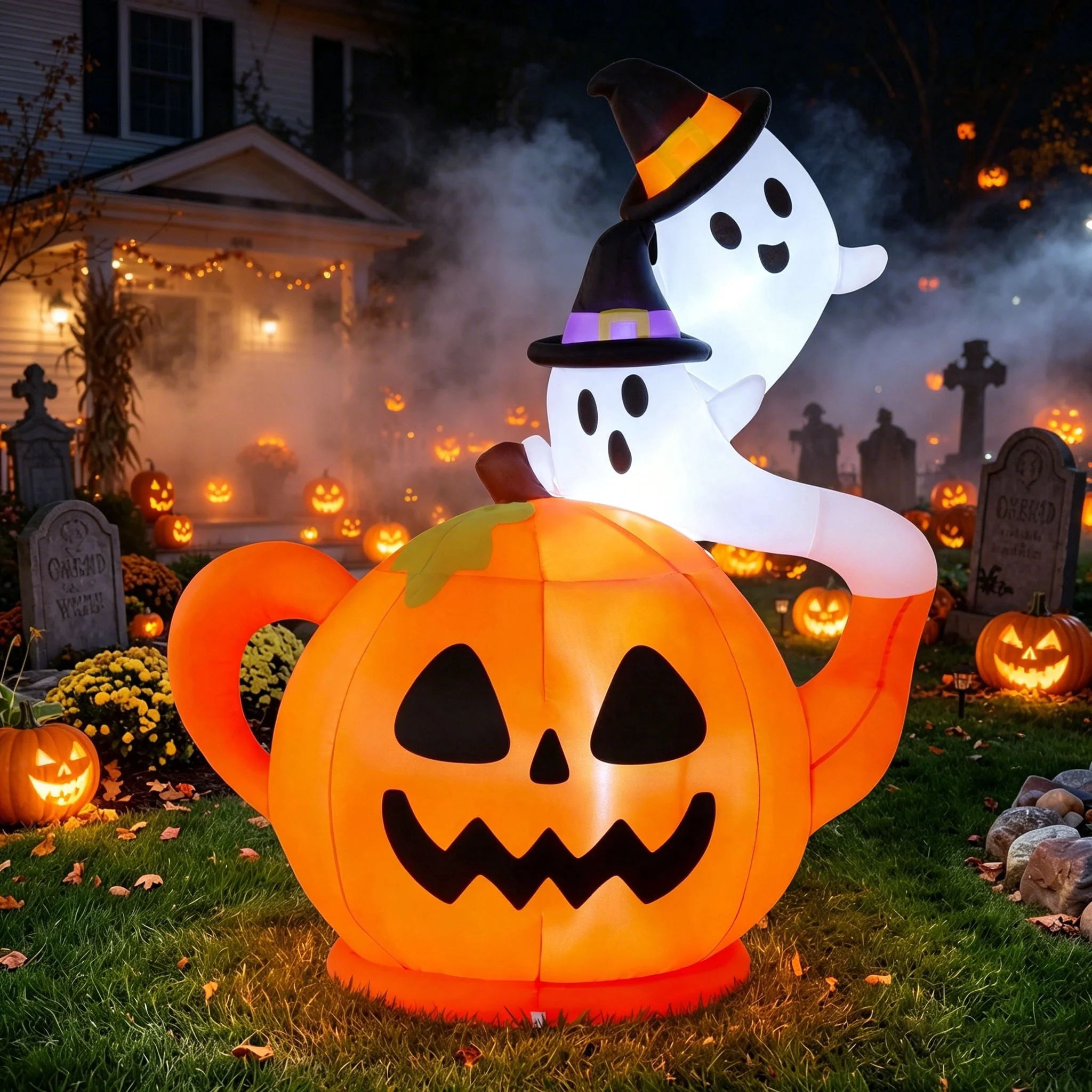 Joyfy 5ft Halloween Inflatables Light up Cute Ghost - Image 11 Joyfy 5ft Halloween Inflatables Light up Cute Ghost - Image 11