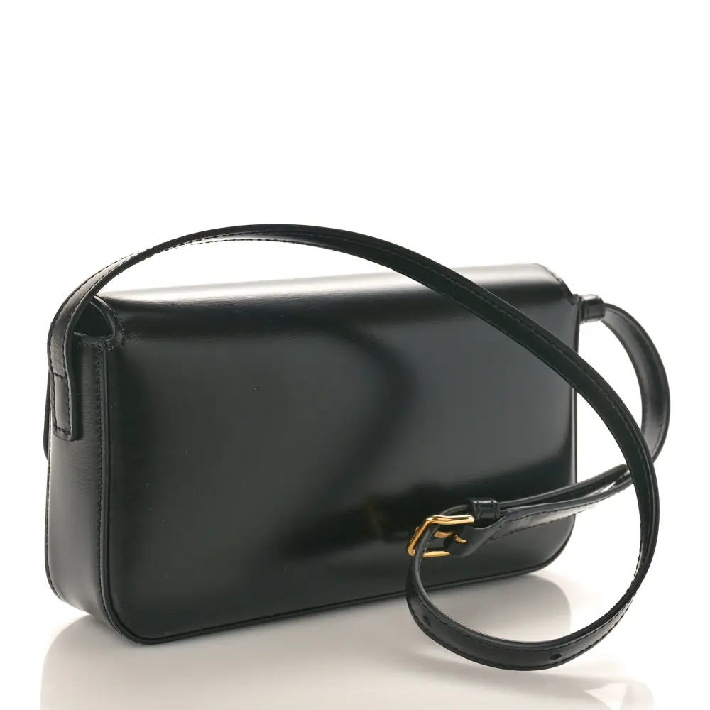 Replica Celine Black Calfskin Triomphe Shoulder Bag with Gold Hardware1:1High-quality replica