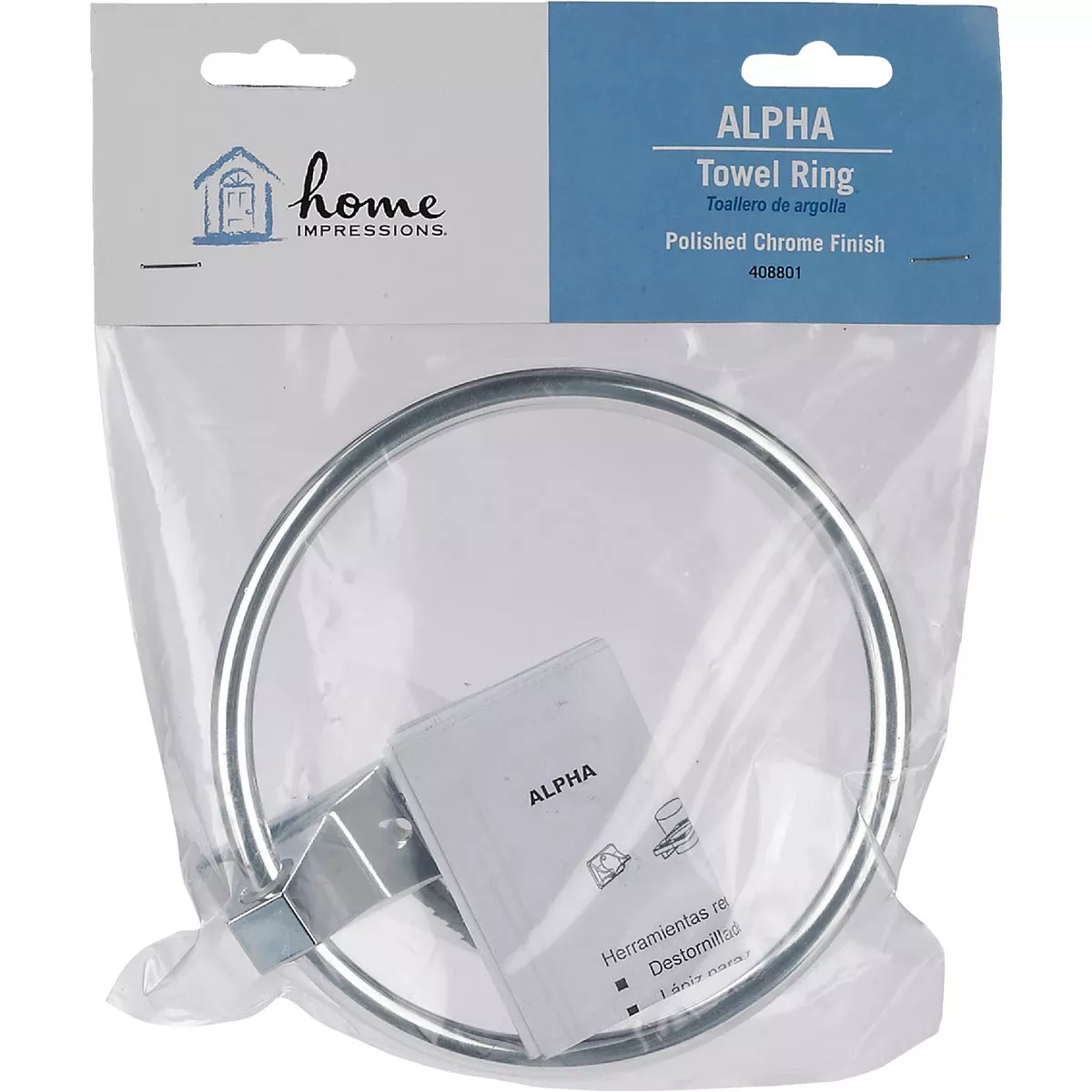 Home Impressions Alpha Chrome Towel Ring
