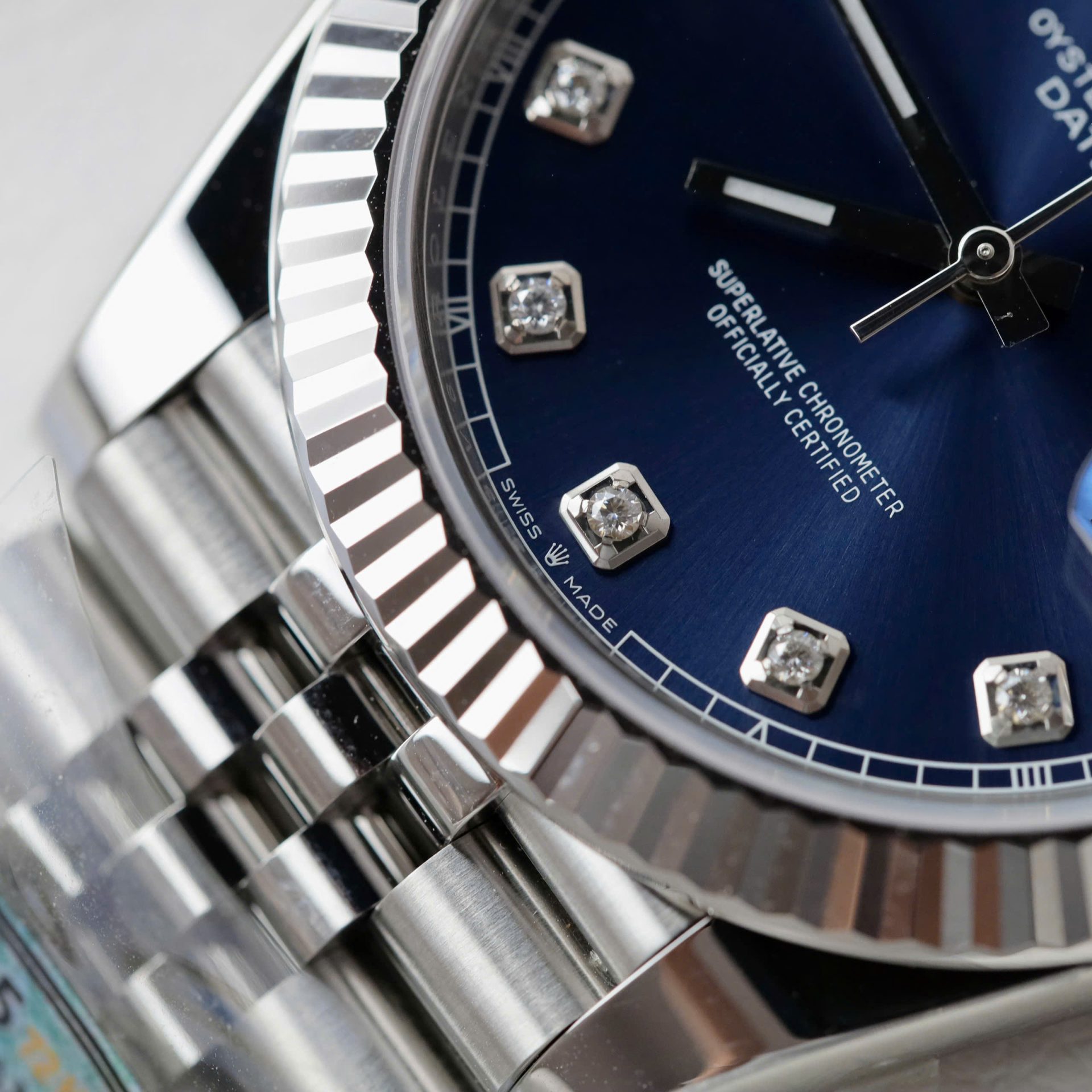 Rolex DateJust Knock Off Watches Blue Dial Moissanite Diamonds Clean Factory 41mm - Top club