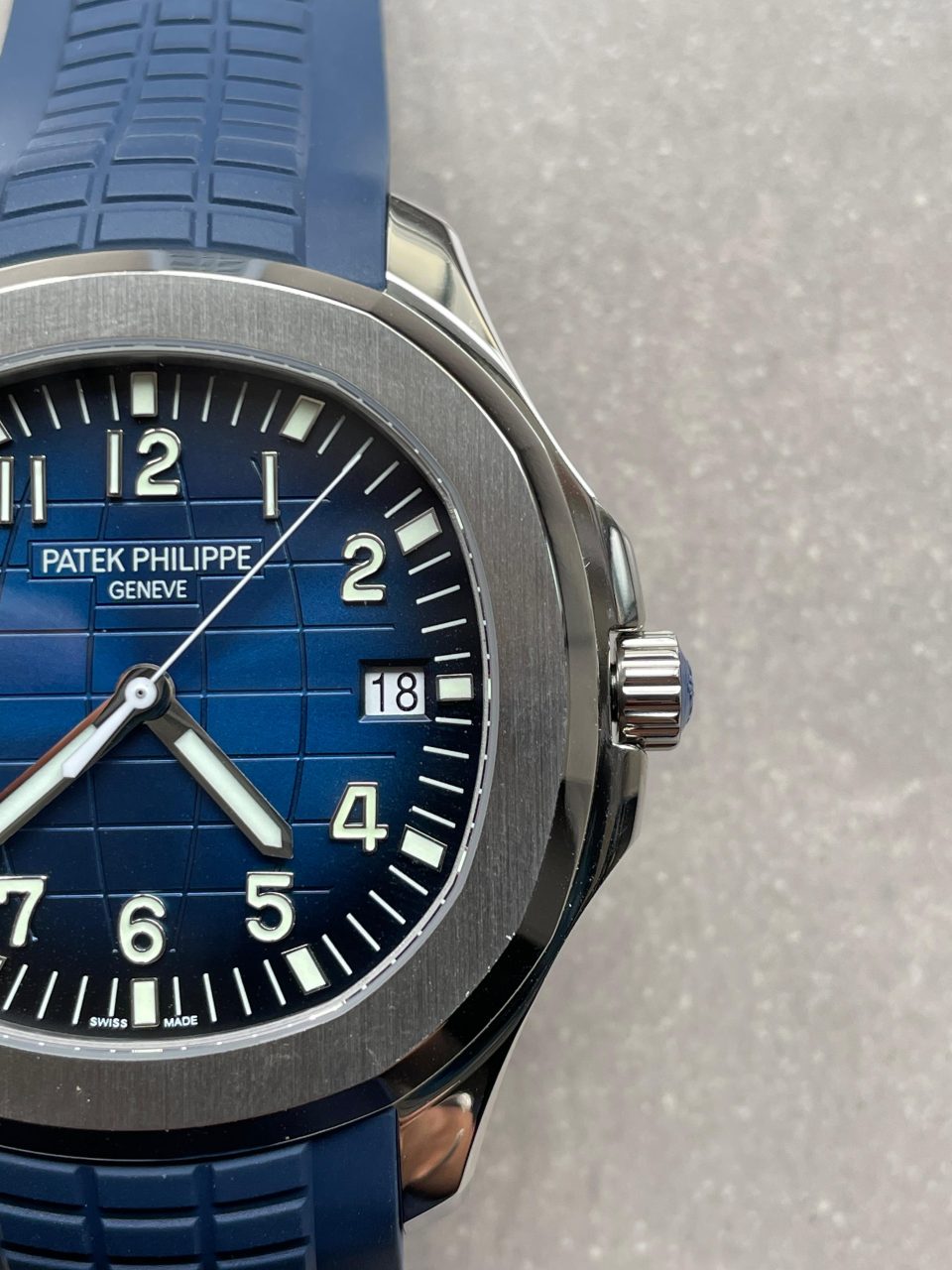 Replica PATEK PHILIPPE Aquanaut 5168G 42mm SS ZF 1:1 Best Edition Blue Dial on Blue Rubber Strap 324CS - Top club