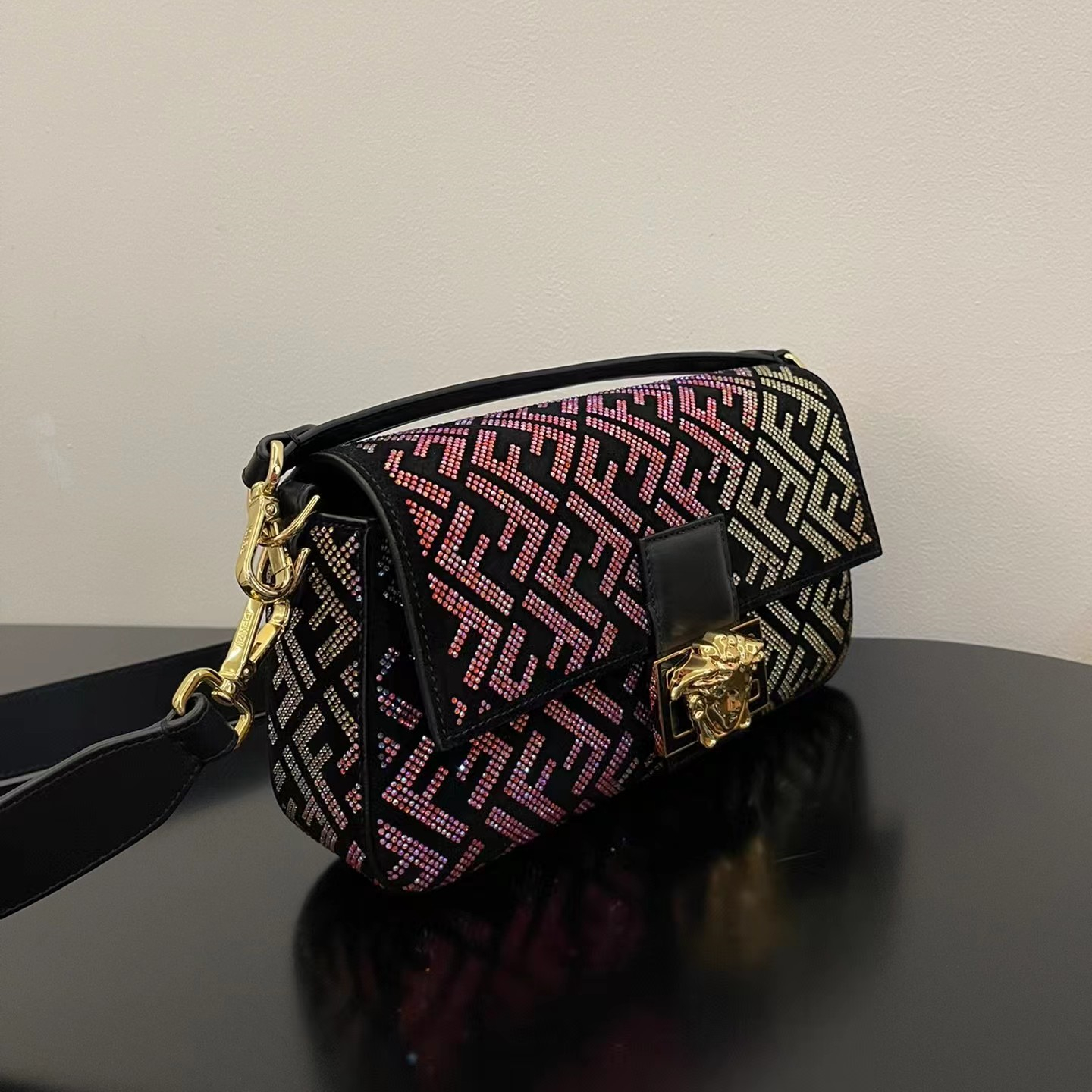Fendi x Versace leather Baguette bag - Replicaclubs