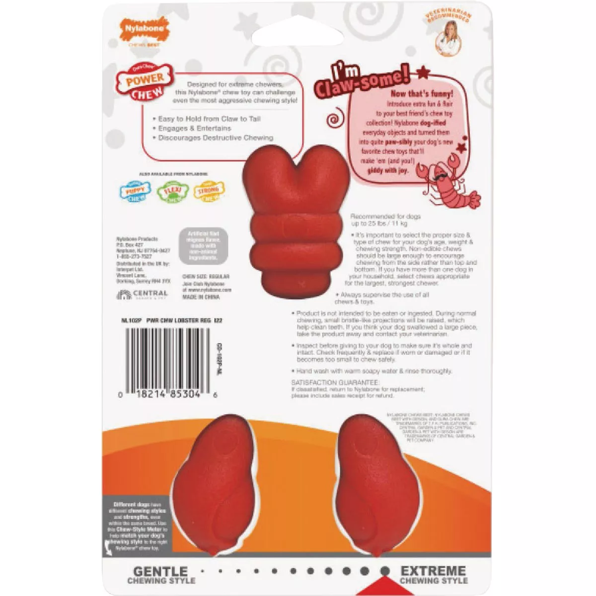 Nylabone Power Chew Medium Lobster Dog Toy