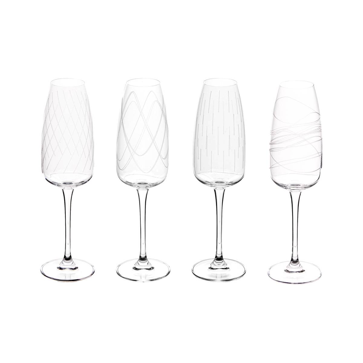 Set of 4 "Talia" champagne flutes Crystal, 290 ml, Transparent