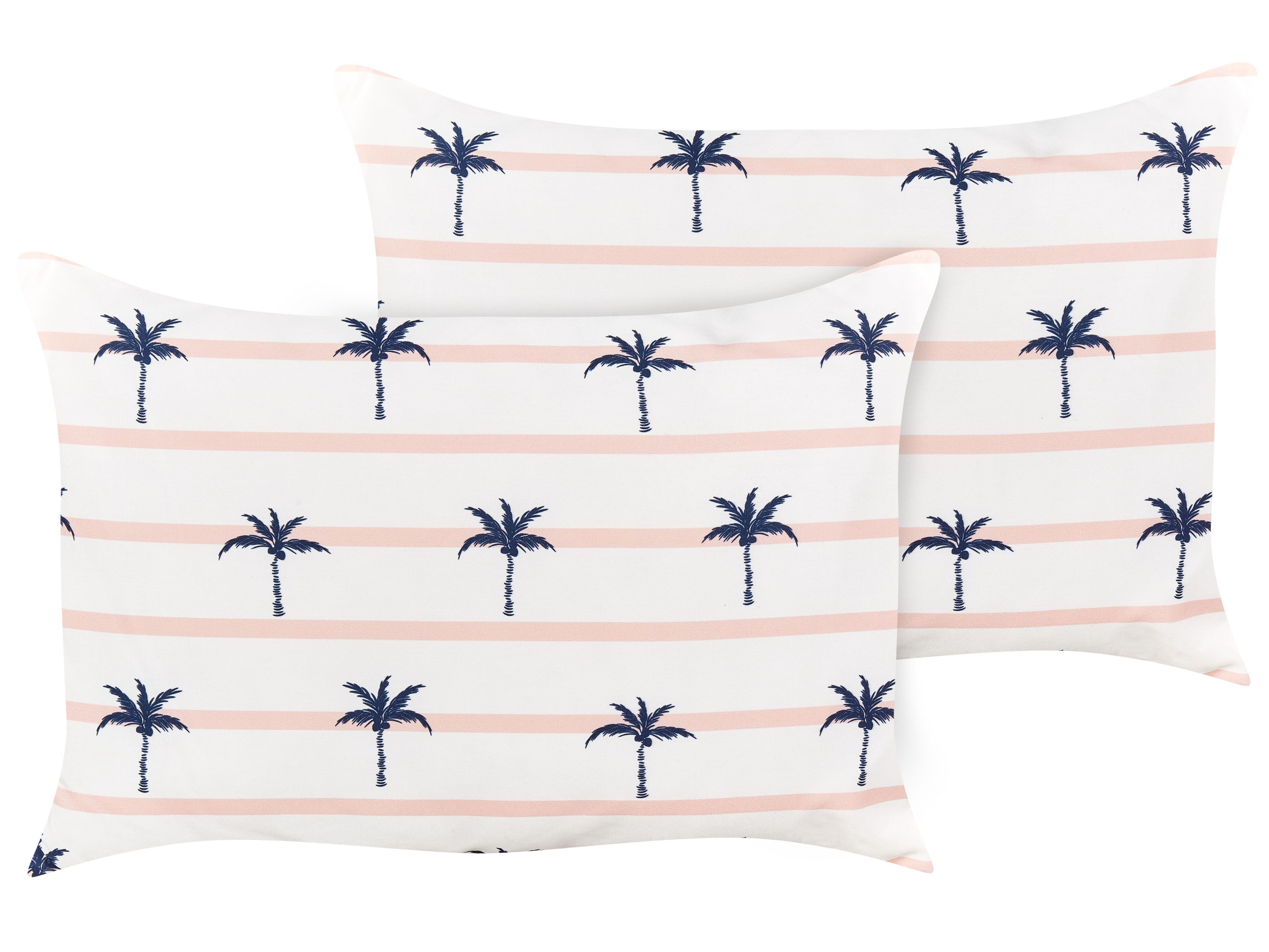 Set of 2 Outdoor Cushions MOLTEDO Striped 40 x 60 cm White
