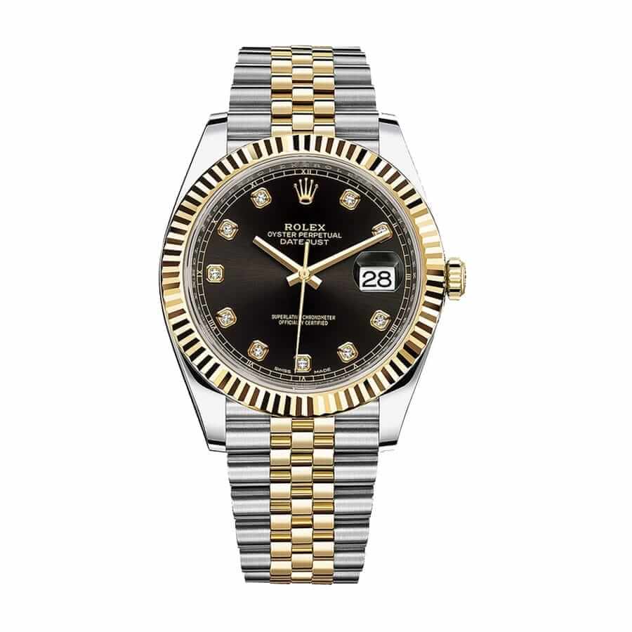 Rolex Datejust 12633BKDJ Steel Gold Automatic Black And Diamond Dial Jubilee Replica - Elite Watch Atelier