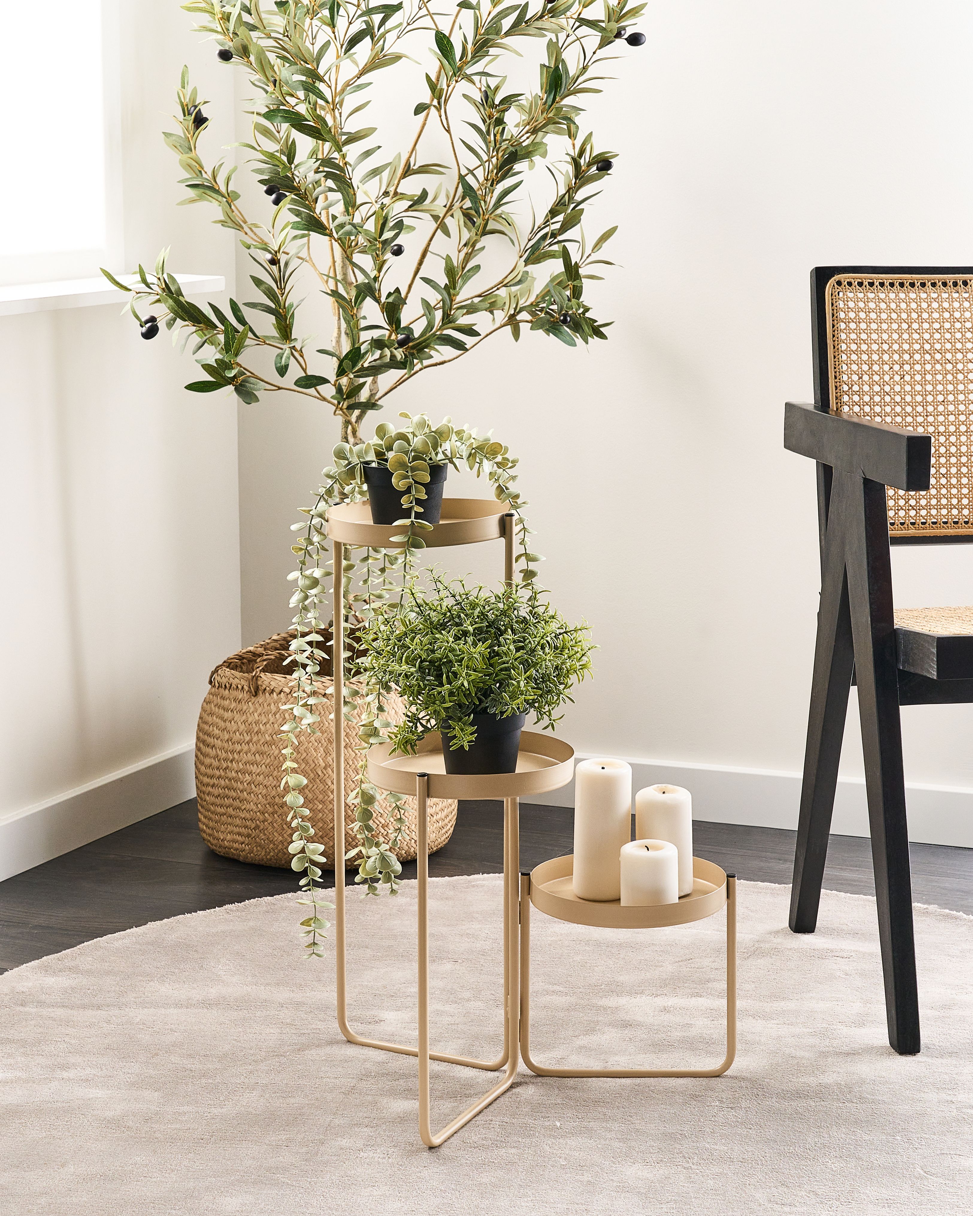 Plant Stand FRAGARIA Metal 42 cm Beige