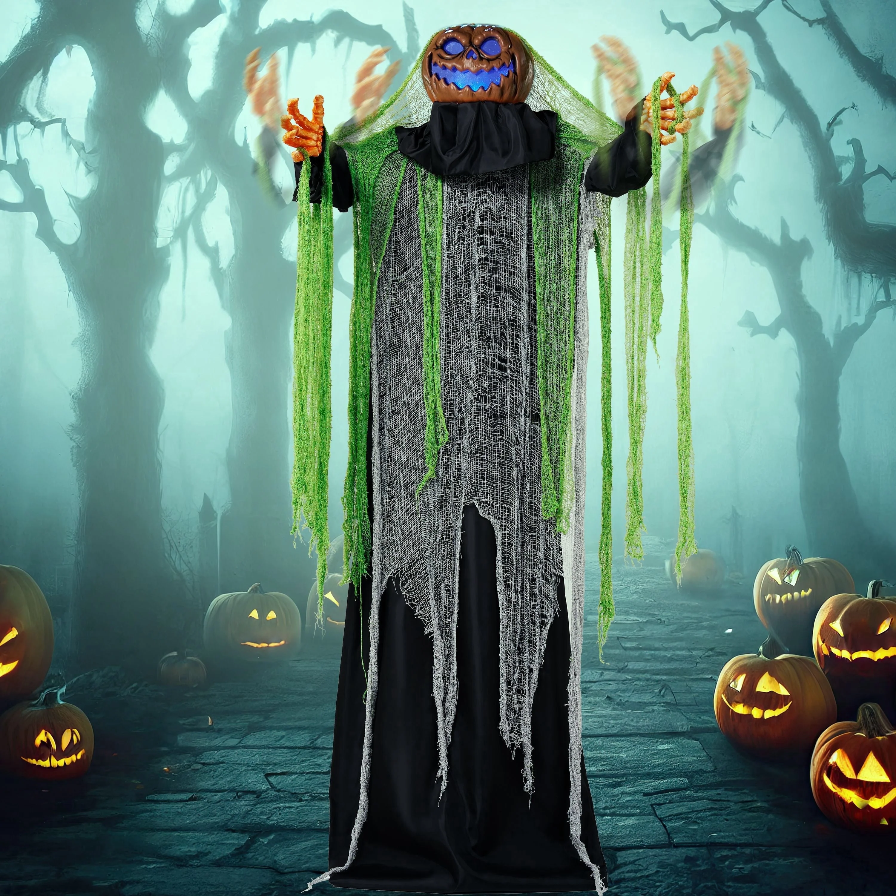 Joyfy Halloween Decorations Outdoor, Sound Activated with LED Eyes & Sound & Motion, Decor for Yard Farm Garden Indoor Haunted House - Image 14 Joyfy Halloween Decorations Outdoor, Sound Activated with LED Eyes & Sound & Motion, Decor for Yard Farm Garden Indoor Haunted House - Image 14