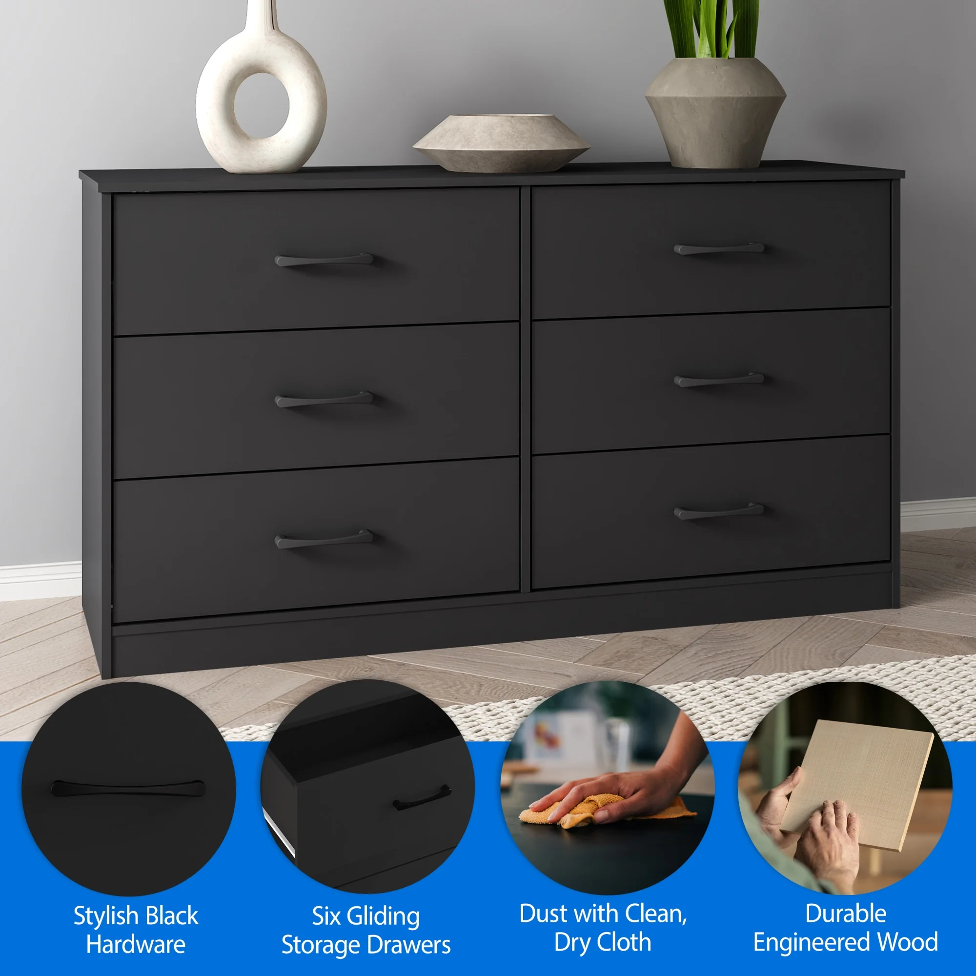 Mainstays Ardent 6 Drawer Dresser, White - Image 20