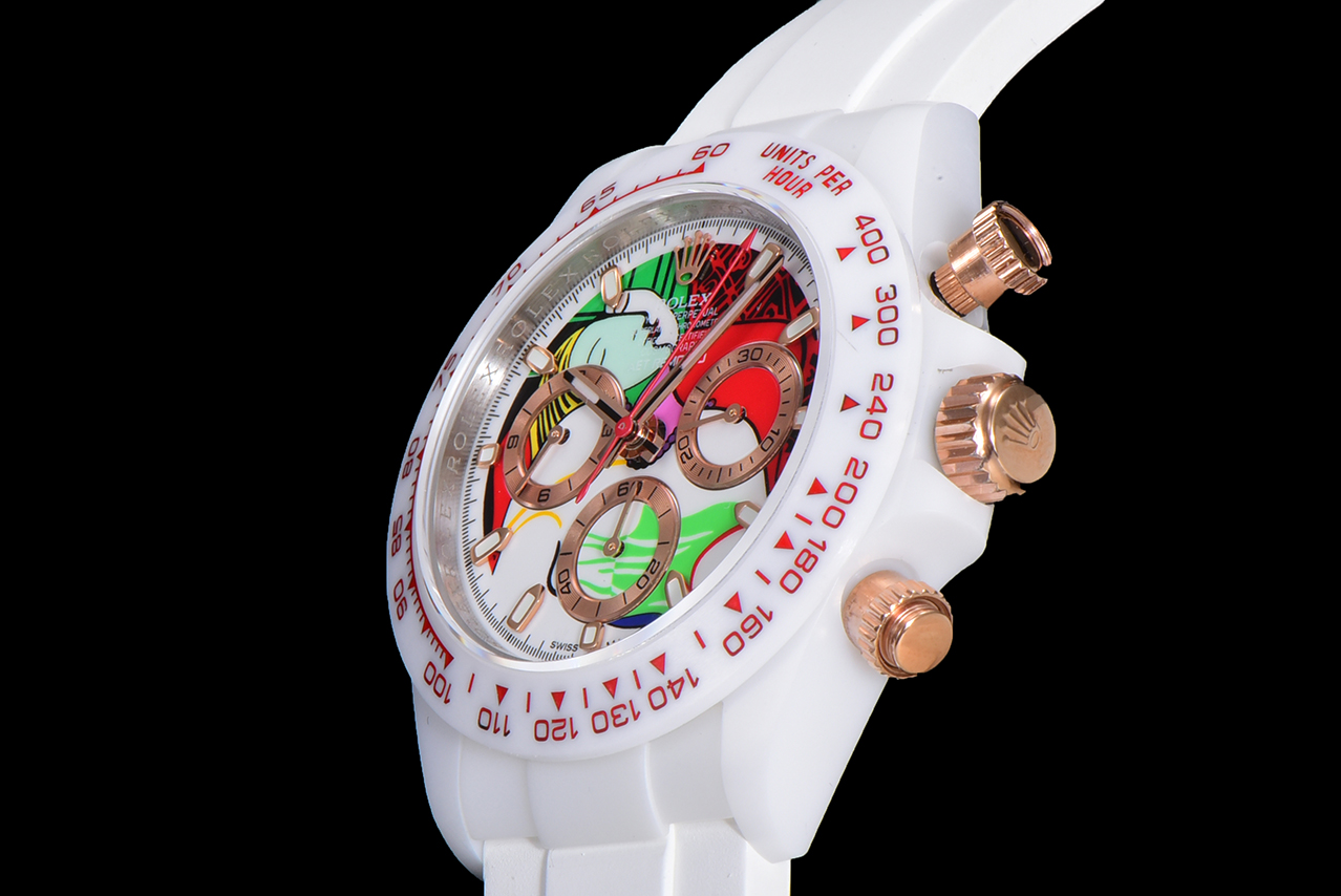 Rolex Daytona-AET x ROLEX x Picasso Crossover-Charles the Great-White(1:1 replica) - Elite Watch Atelier