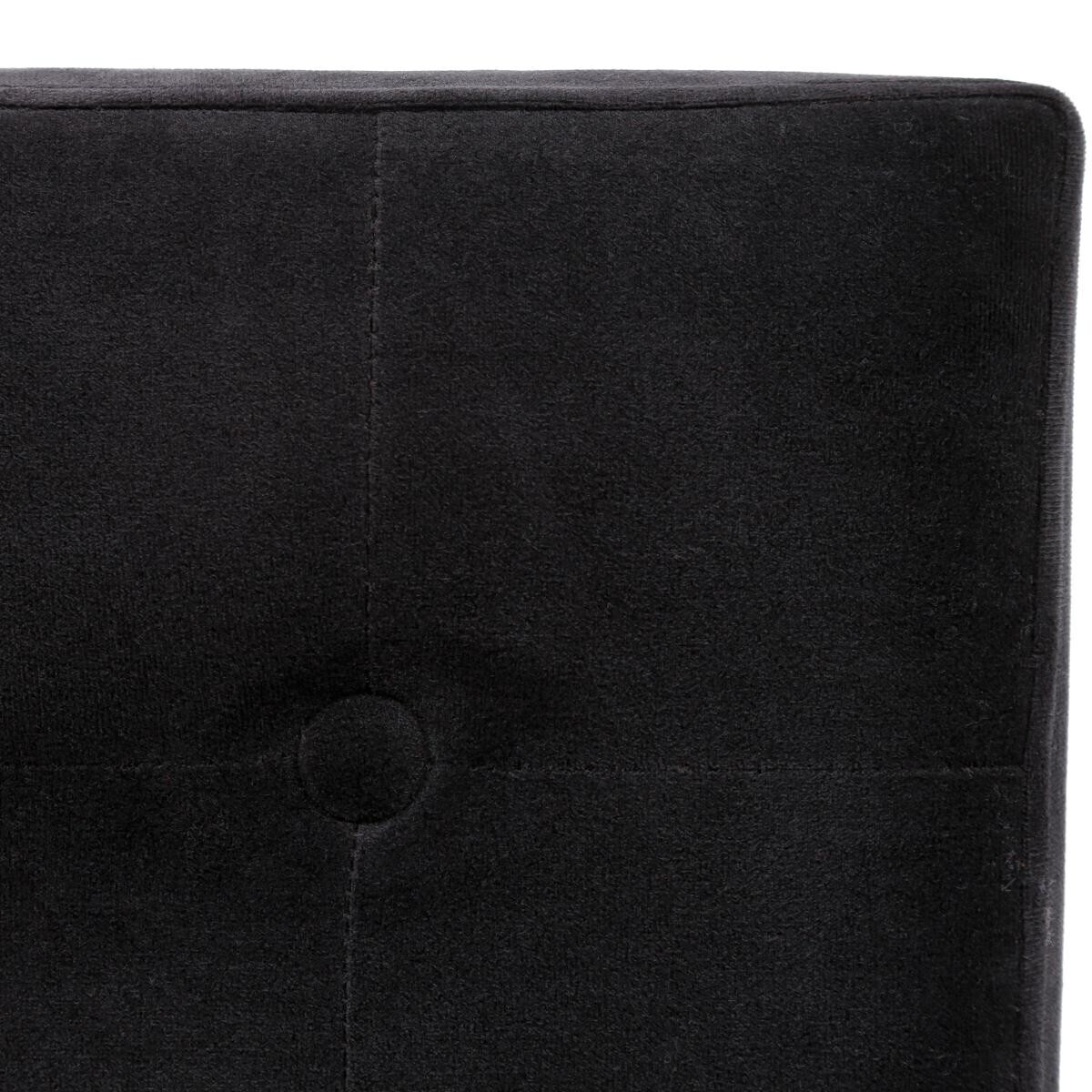 Folding pouf "Lysandre" Velvet, Black, 38x38 cm