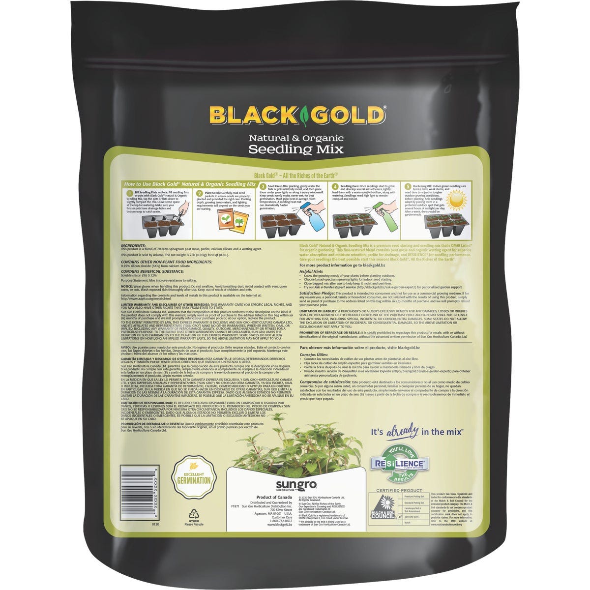 Black Gold 8 Qt. 6 Lb. All Purpose Container Potting Seed Starting Mix