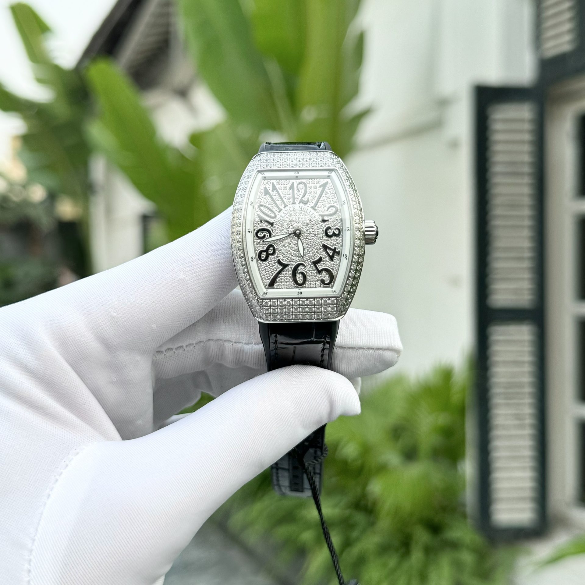 Franck Muller Rep 11 Watch V32 Women s Full Diamonds Black Rubber Strap ABF 32x40mm - Top club
