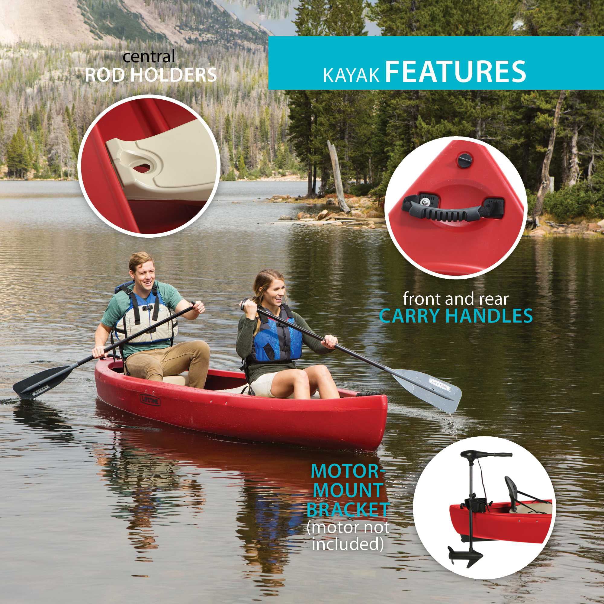 Lifetime Kodiak 13 ft Canoe, Red (90658) - Image 5