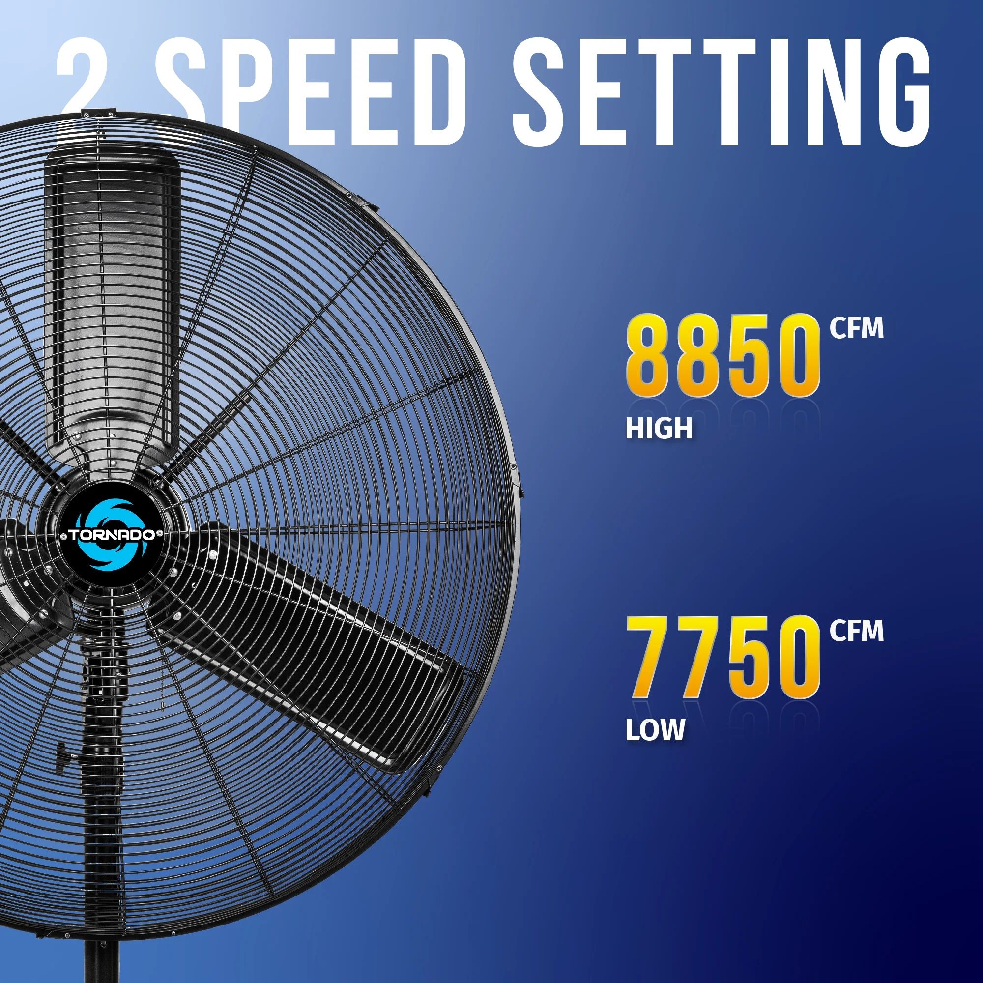 Tornado - 20 Inch High Velocity Metal Oscillating Pedestal Fan - Commercial, Industrial Use Water-Resistant - Image 20