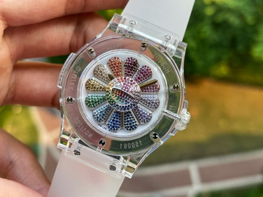 Hublot Replica 1:1 Watch Takashi Murakami Transparent Case Rubber Strap 42mm - Top club