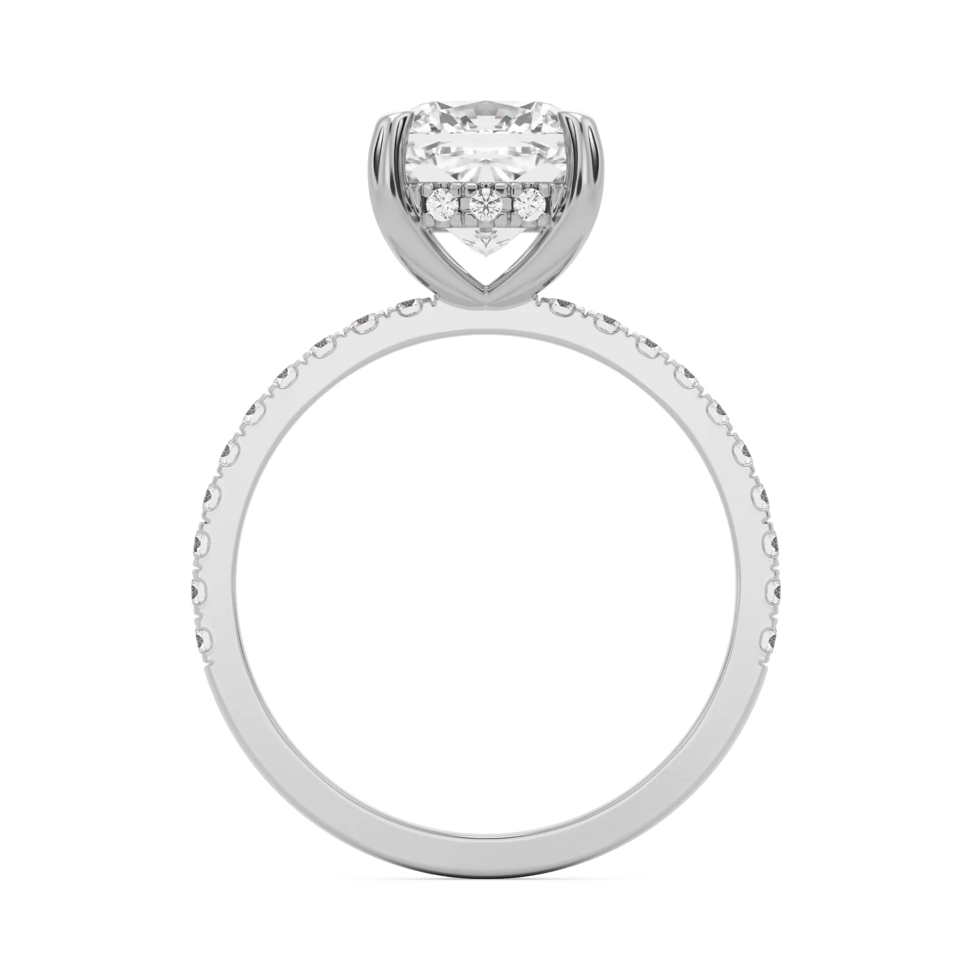 The Elongated Cushion Hidden Halo Pavé