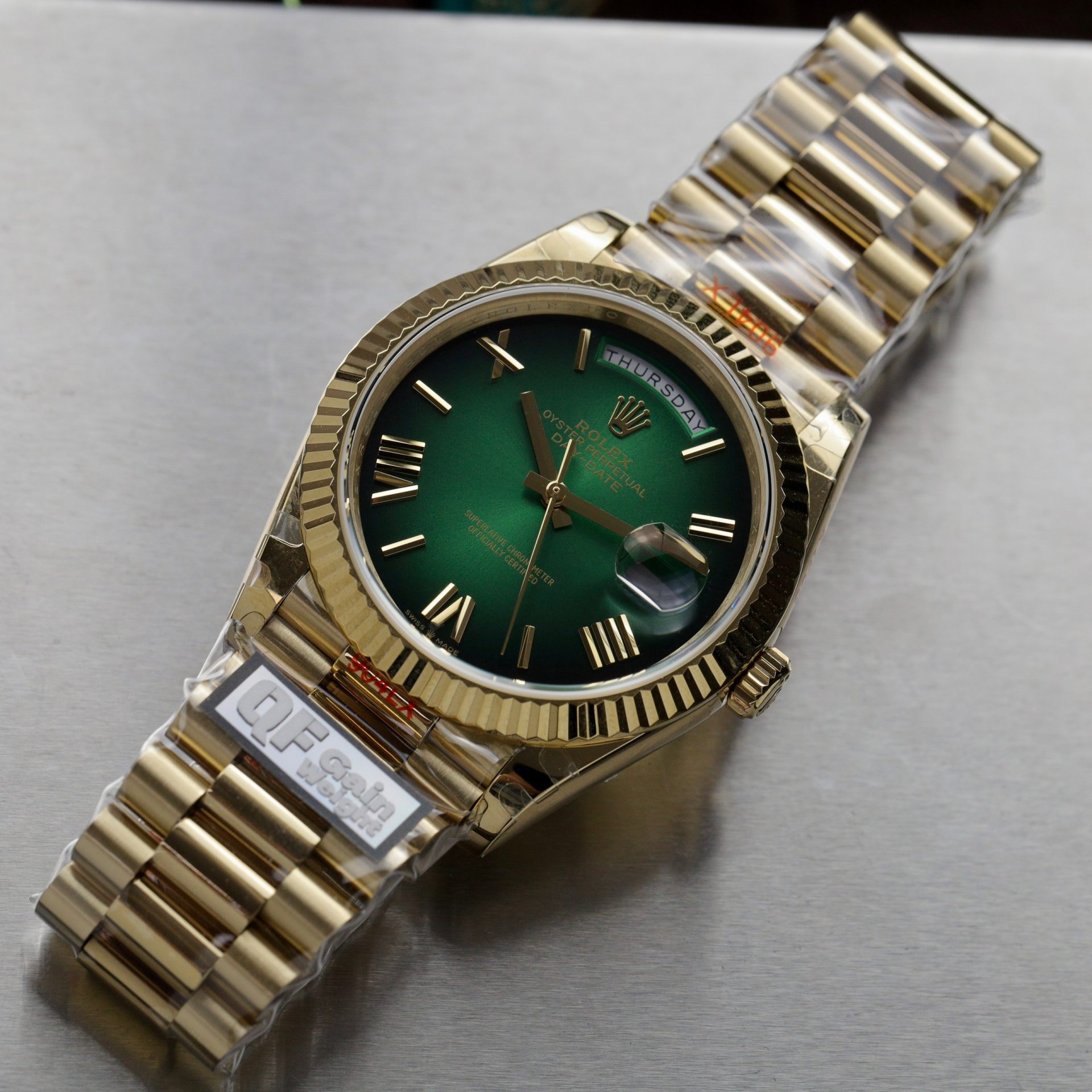 Rolex Replica Watch Day-Date 228238-0069 Green Ombre 185 Grams QF Factory 40mm - Top club