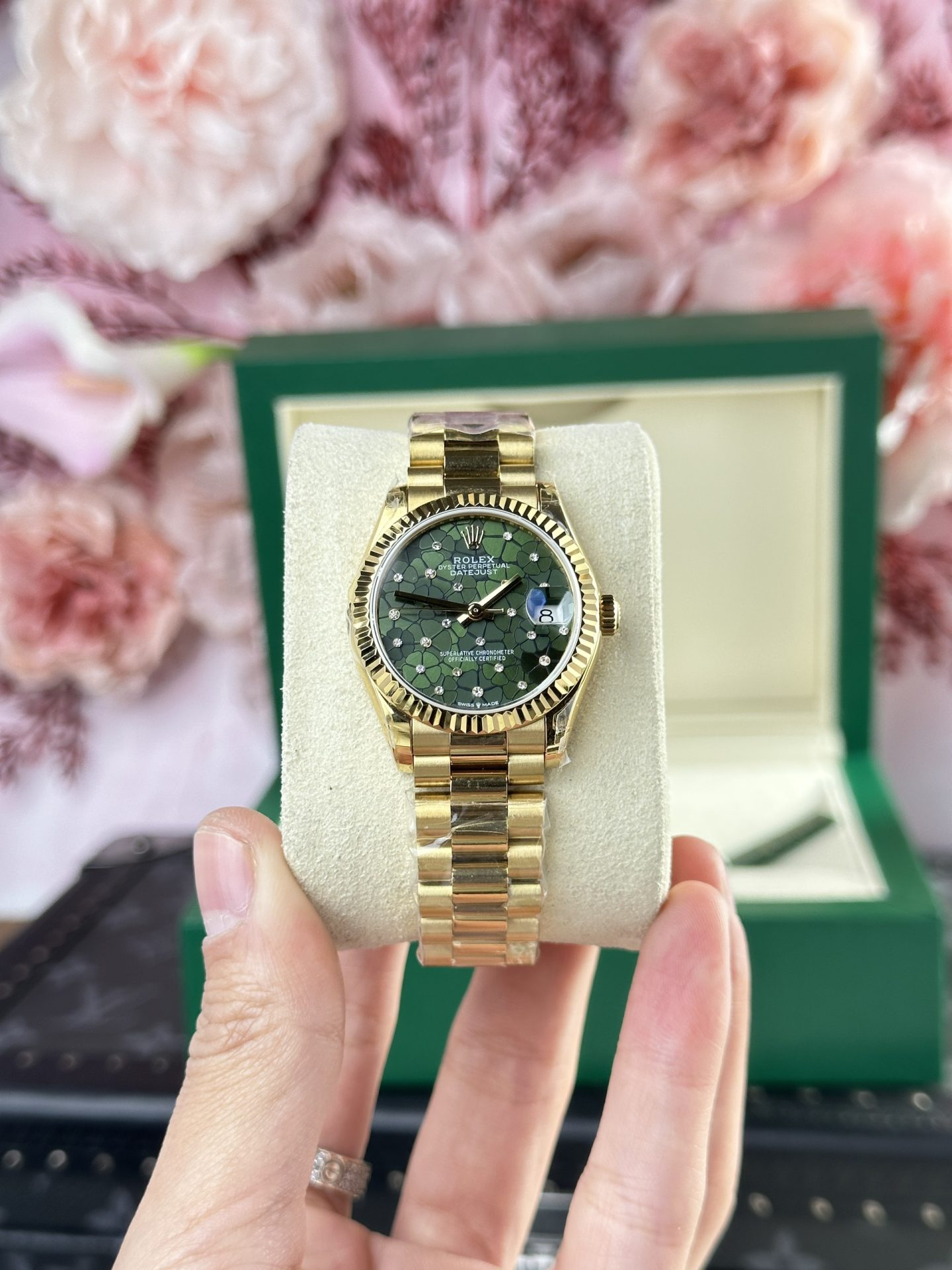 Rolex Replica Watch DateJust 278288 Olive Flower Pattern Dial 31mm - Top club
