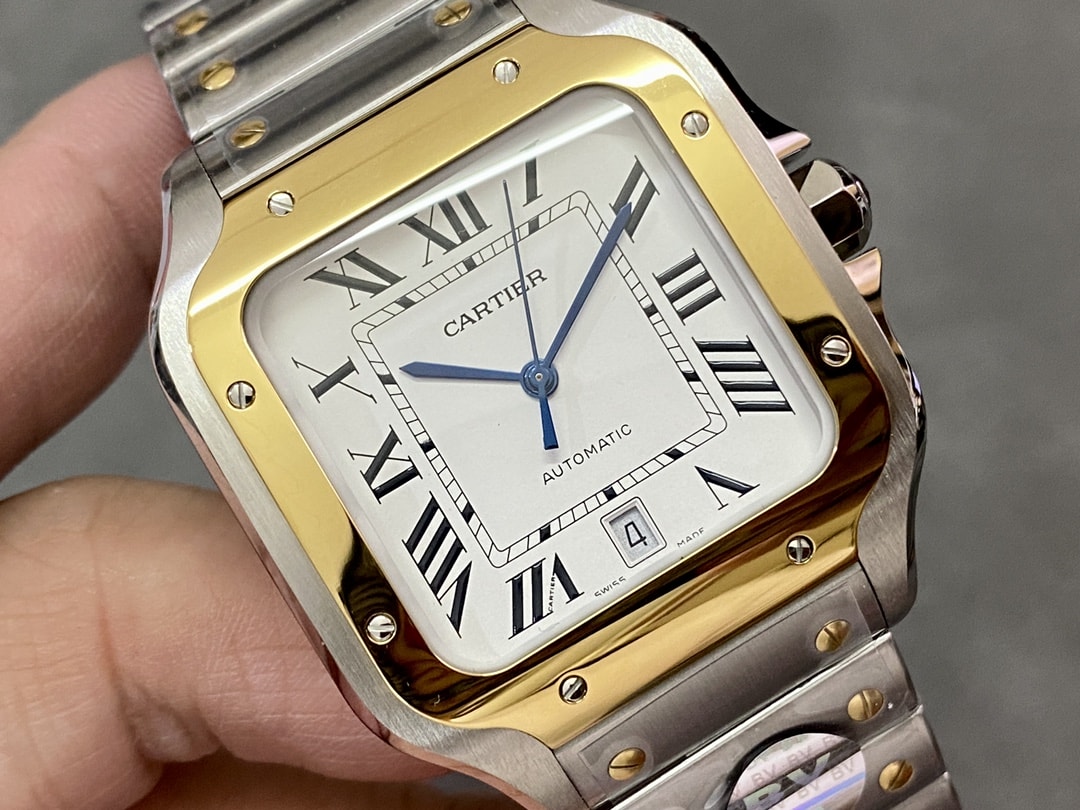 Fake cartier watch Santos large model mechanical movement Steel/Yellow Gold W2SA0009 BVF(1:1 replica) - Top club