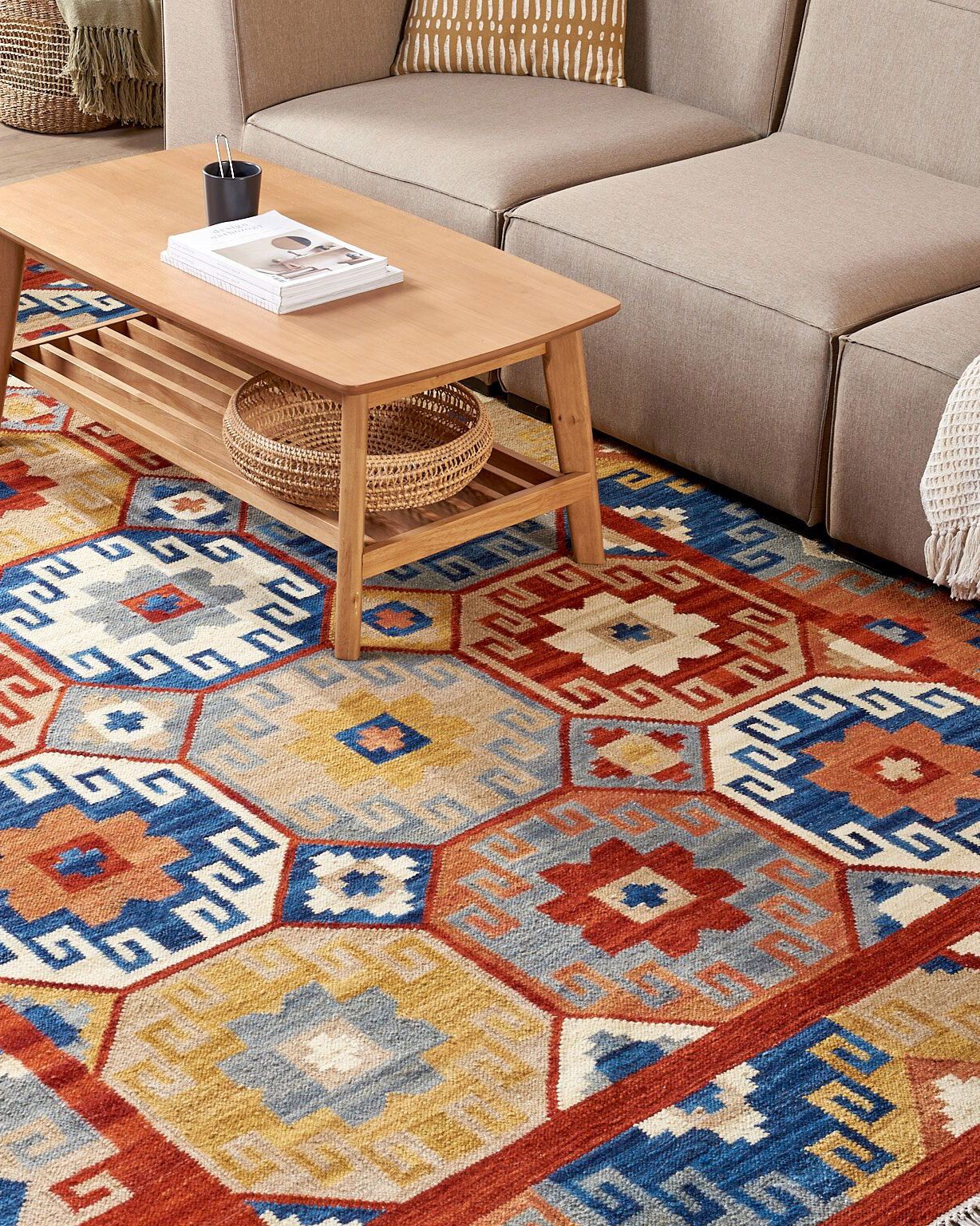 Rug LUSARAT Multicolour 200 x 300 cm Wool Kilim