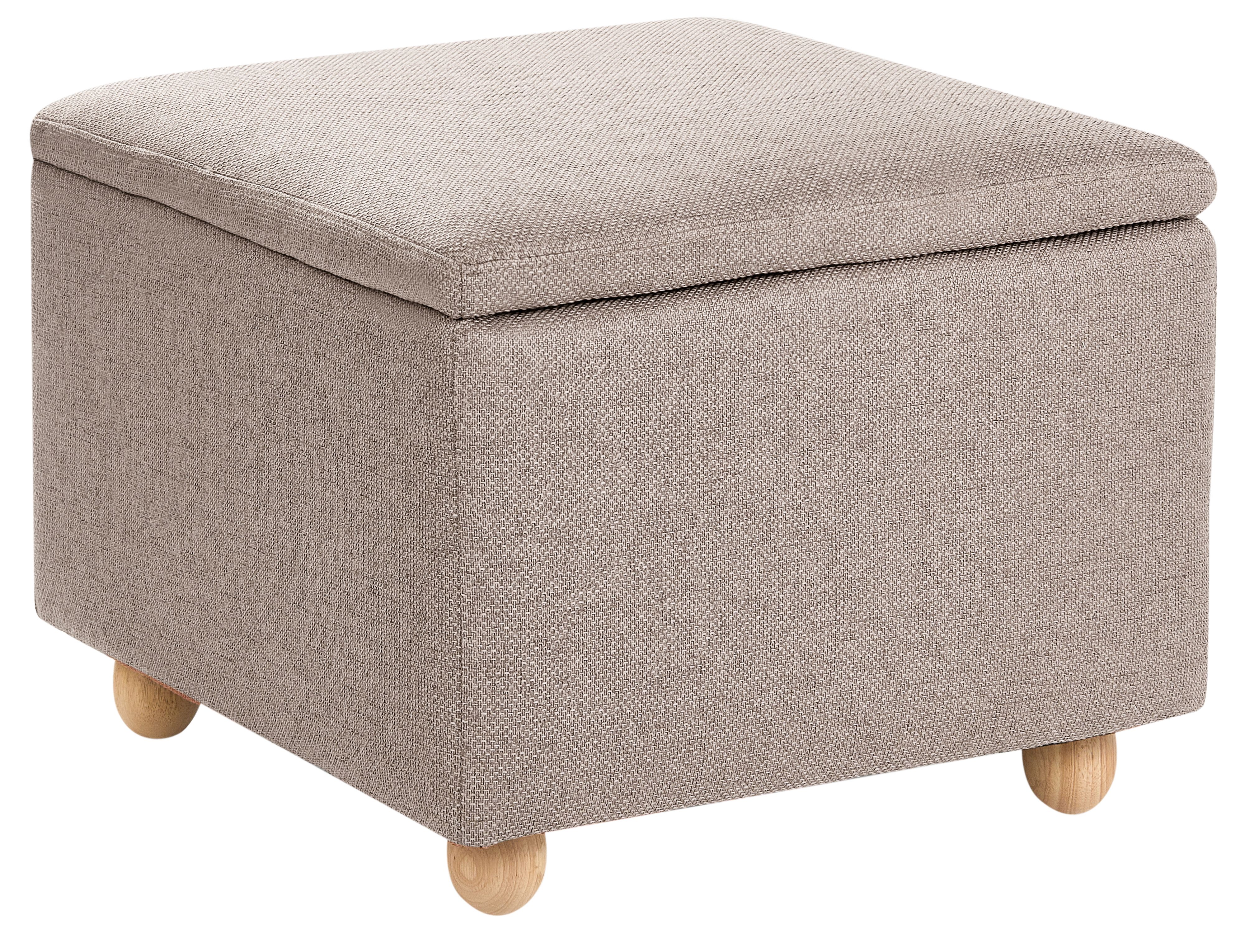 Storage Pouffe FERNDALE Fabric Beige