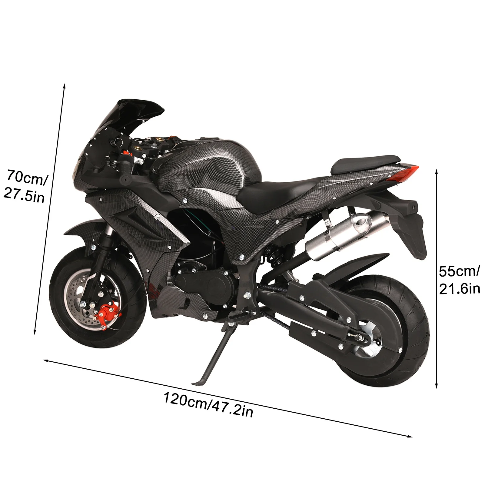 AQQW 49cc Gas Mini Motorcycle for Adults & Kids, 4-Stroke Mini Bikes, Gas Mini Dirt Bikes Ride on Toys, Max Load 441Lbs, Best Gifts for Kids - Image 7