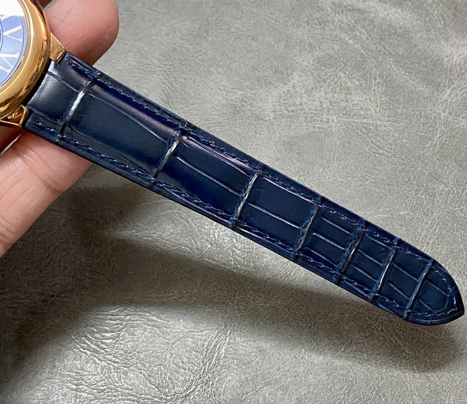 Ballon Bleu De Fake Cartier Watch Rose Gold 42mm Blue Dial Leather Strap WGBB0036 AF(1:1 replica) - Top club
