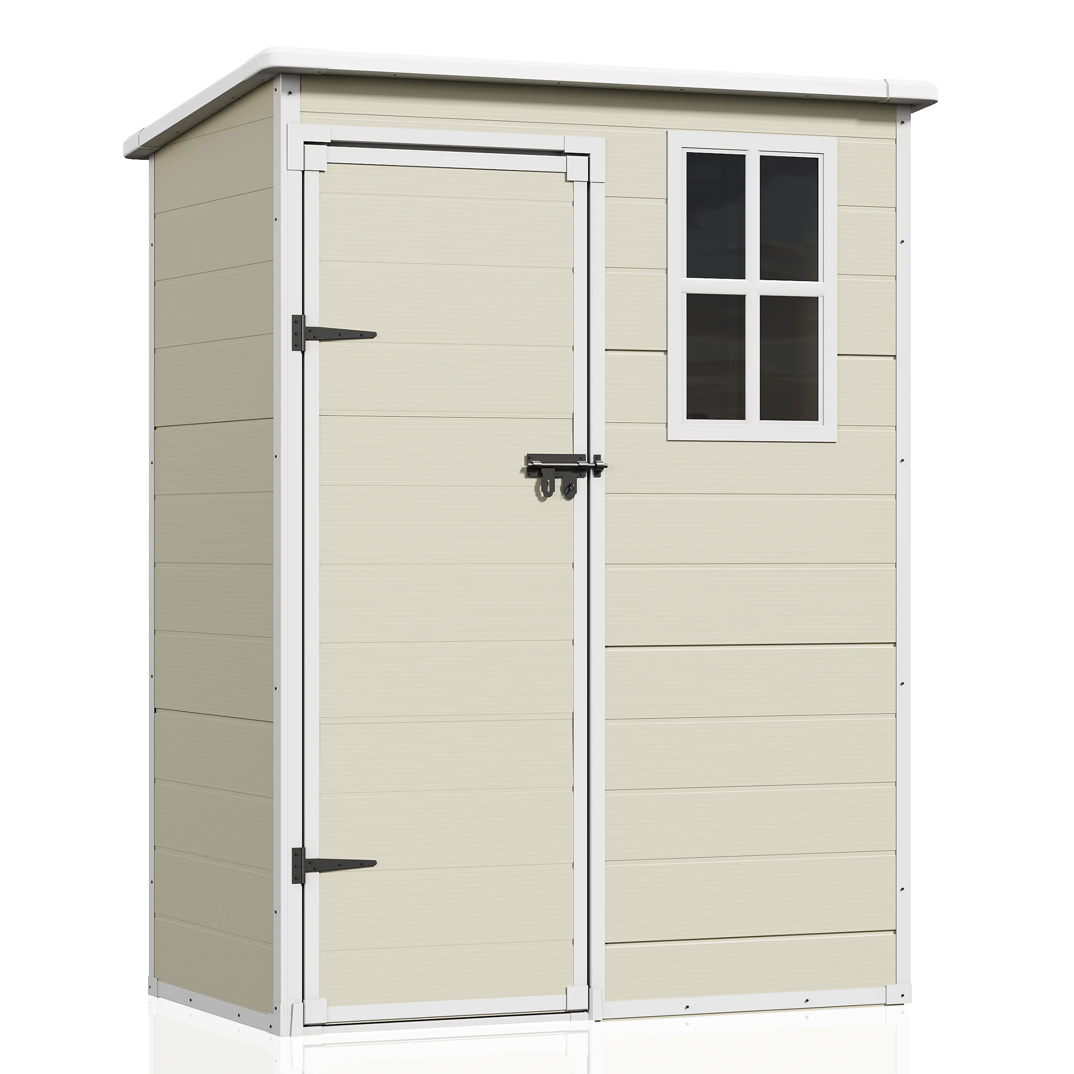 UDPATIO Outdoor Storage Shed 5x3 FT, Resin Garden Shed for Backyard, Patio, Lawn, Grey & White - Image 19