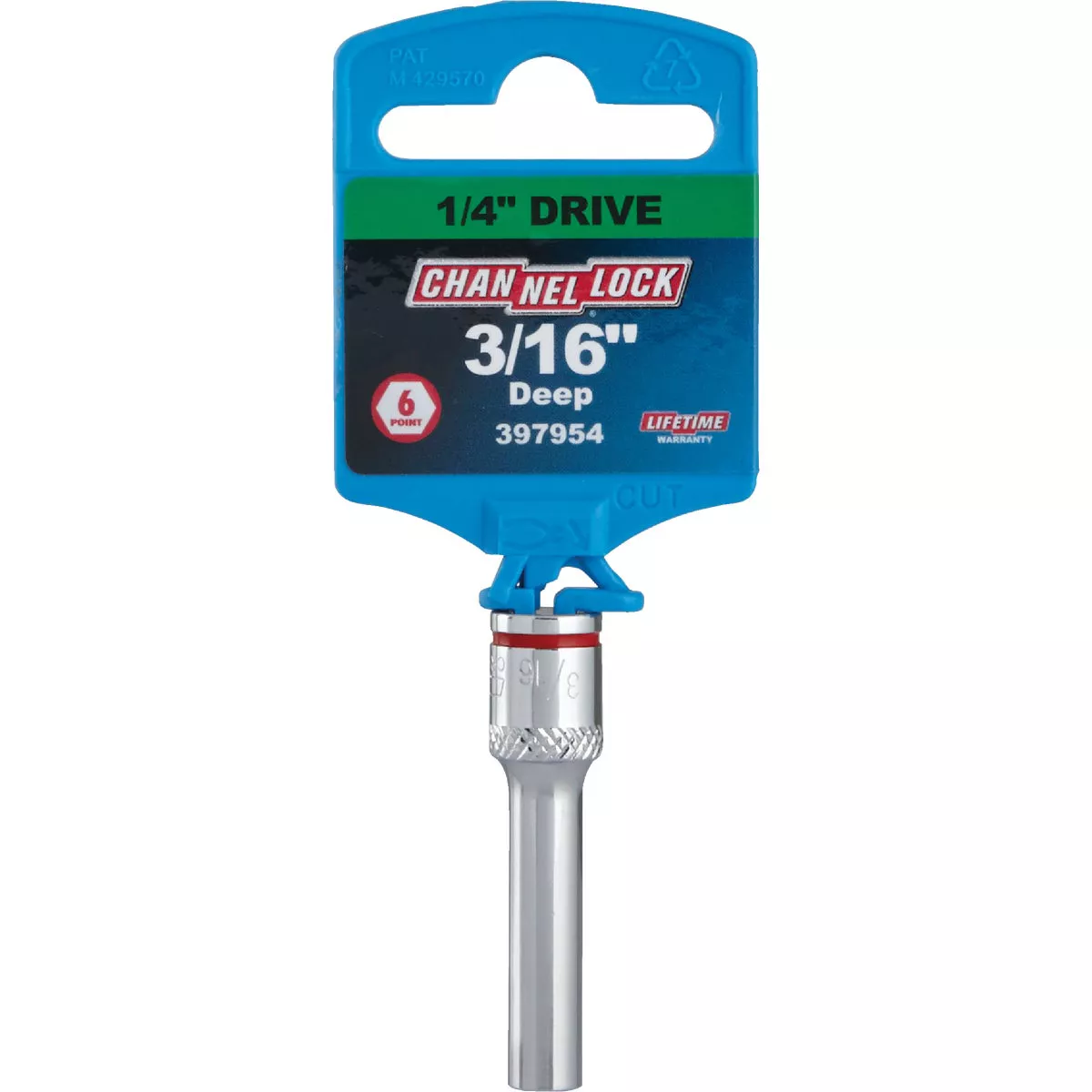 Channellock 1/4 In. Drive 3/16 In. 6-Point Deep Standard Socket