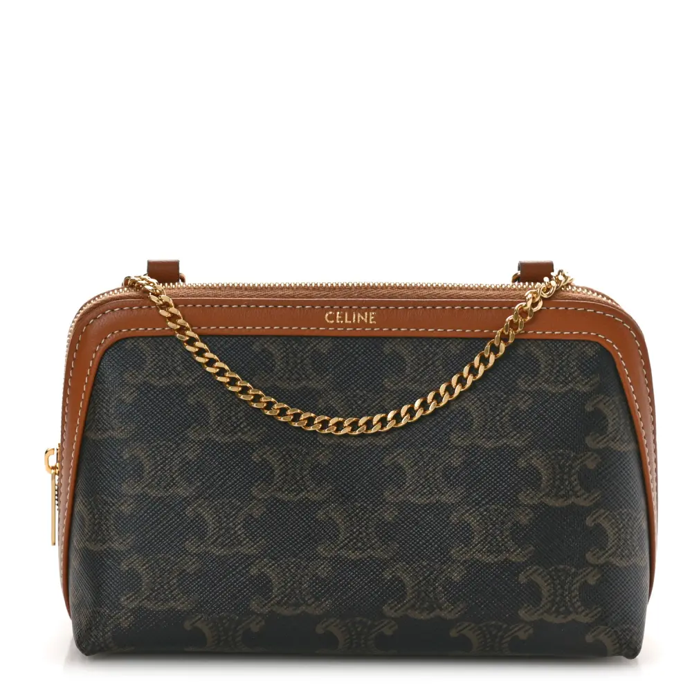 Celine Triomphe Canvas & Calfskin Replica Handbag – Perfect Match1:1High-quality replica