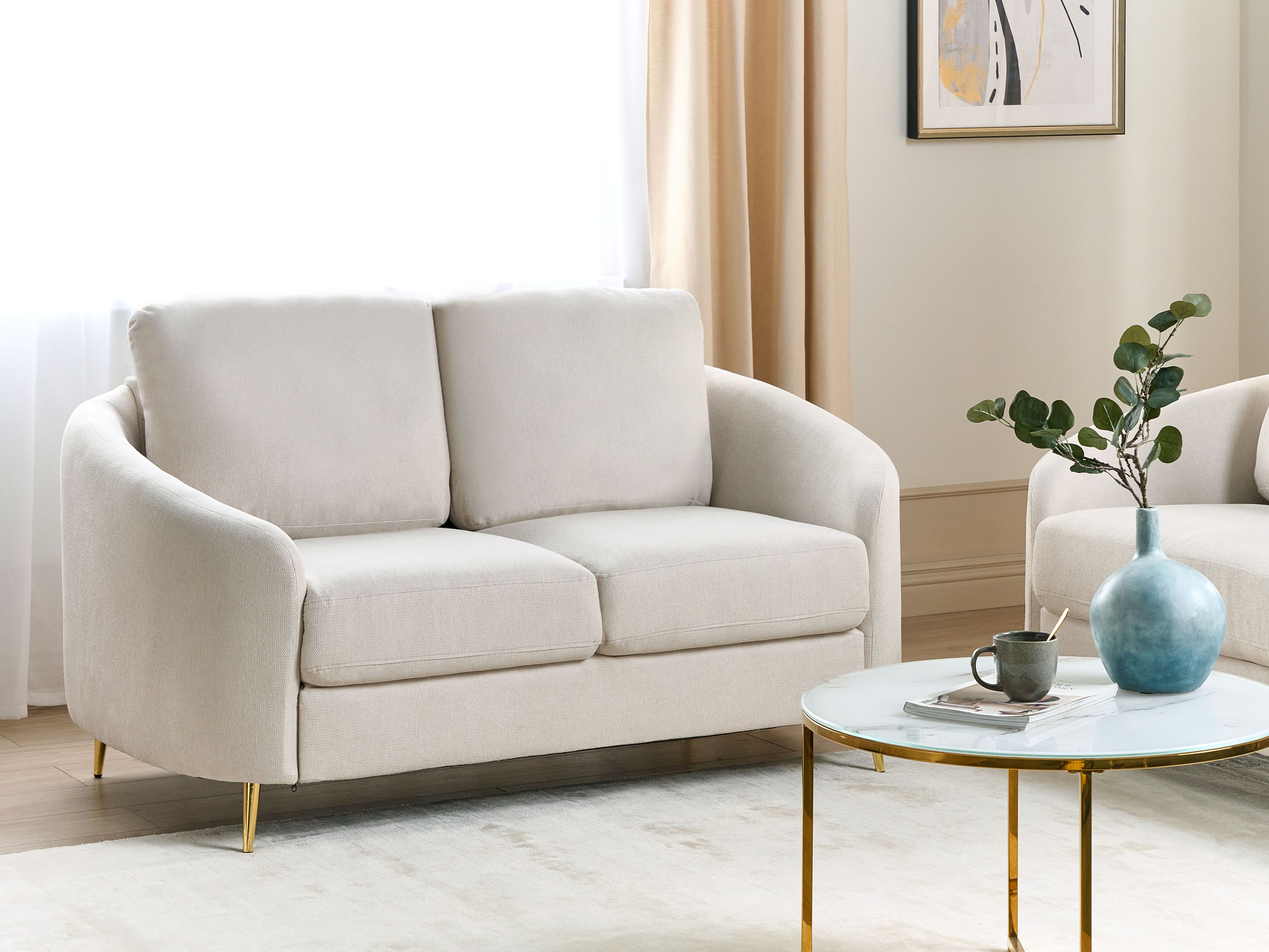 Sofa 2 Seater TROSA Fabric Light Beige