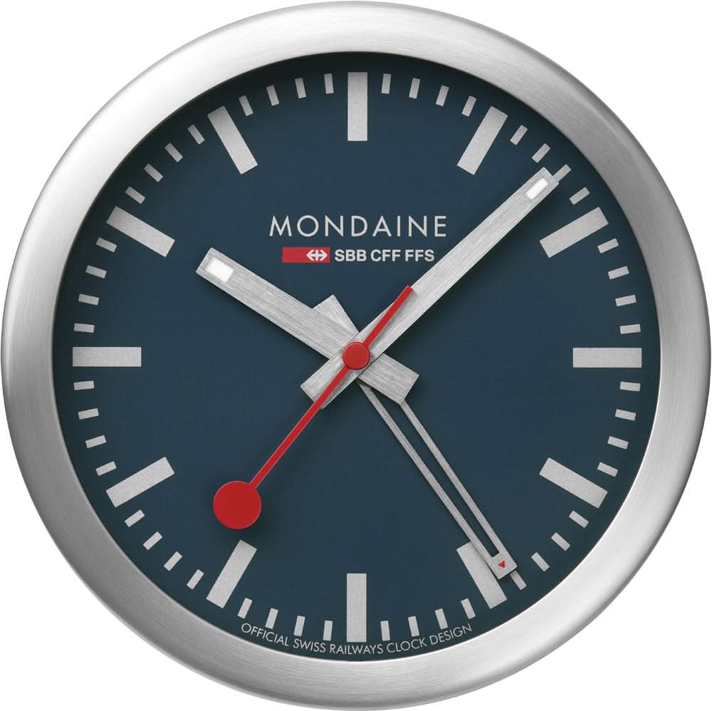 Mondaine SBB A997.MCAL.46SBV Tischuhr • Bahnhofs-Design • Alarm Clock